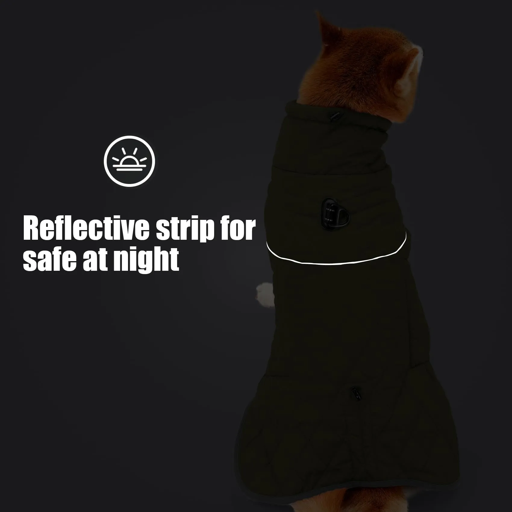 HEYWEAN Cappotto per cani impermeabile invernale foderata in pile riflettente con D-Ring - immagine 6