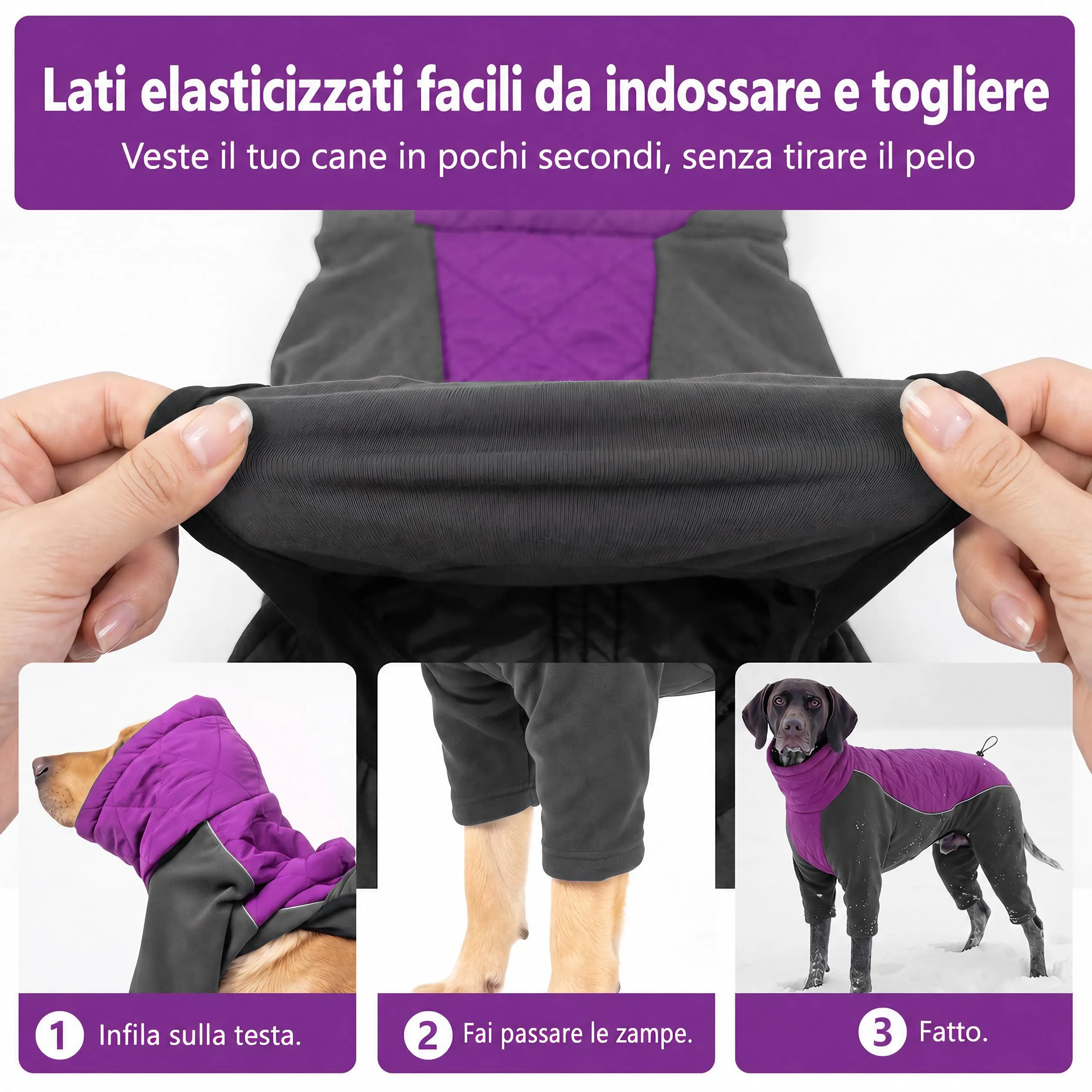 HEYWEAN Manteau pour Chien à Pattes Coupe-Vent Réfléchissant Ajustable Hiver, XXXL, Rosa - immagine 6