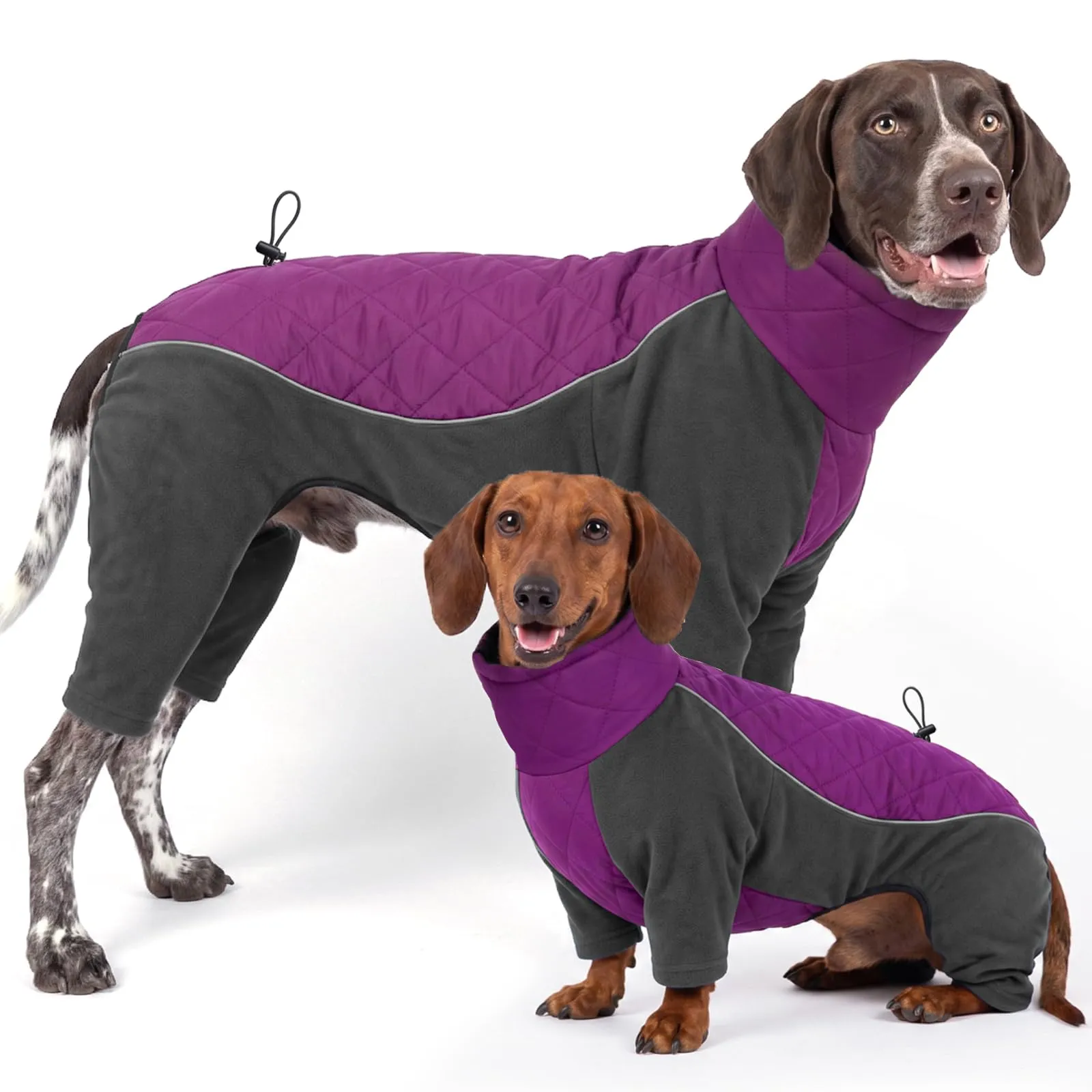 HEYWEAN Manteau Chien à Pattes Coupe-Vent Réfléchissant Ajustable Hiver, XXL, Rosa - immagine 1