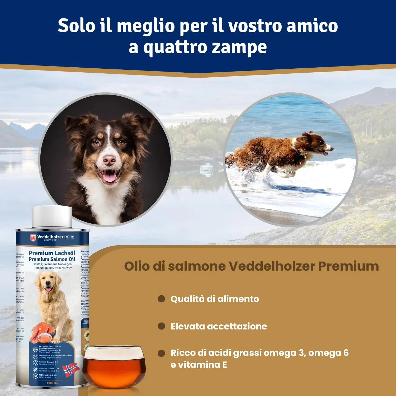 Veddelholzer Salmon Oil for Dogs, 1 Litre - immagine 6