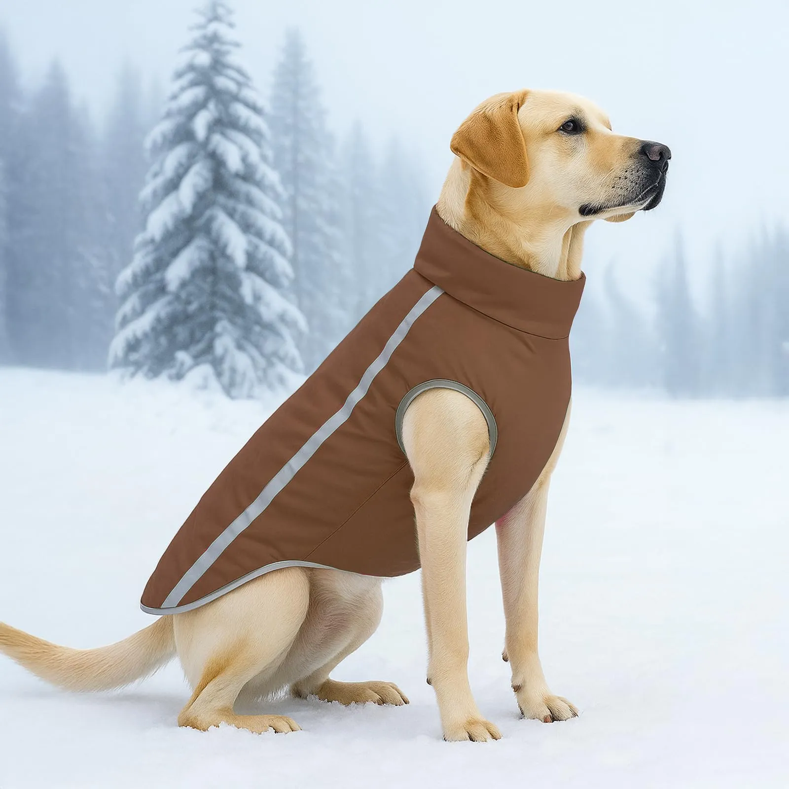 FEimaX Cappotto Invernale per Cani, Giacca Impermeabile Antivento Riflettente in Pile con Foro per Imbracatura - immagine 8
