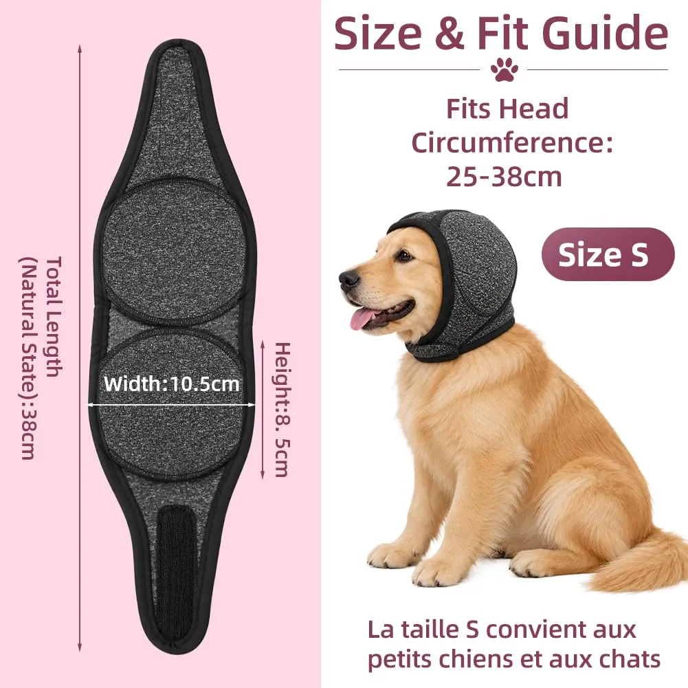 Adiwo Copriorecchie Antirumore per Cani, Grigio Scuro, S - immagine 2