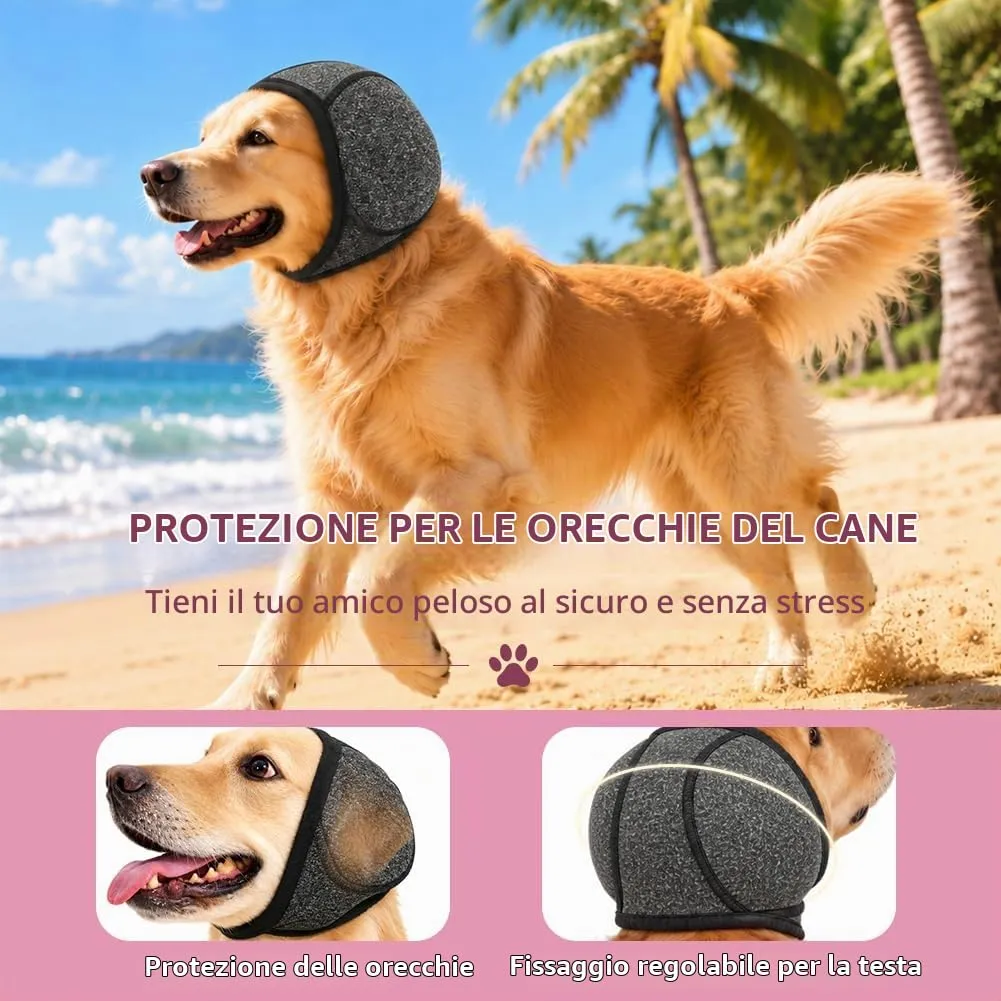 Adiwo Copriorecchie Antirumore per Cani, Grigio Scuro, S - immagine 4