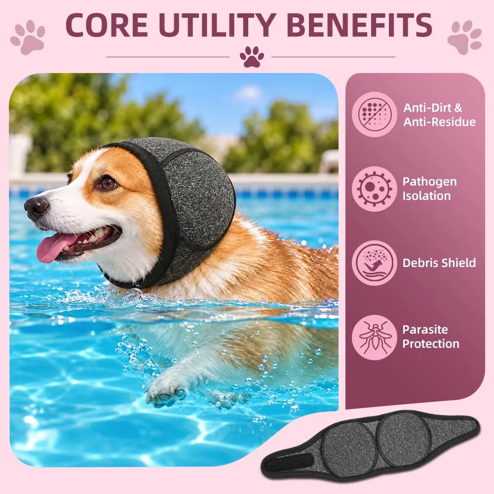 Adiwo Copriorecchie Antirumore per Cani, Grigio Scuro, S - immagine 6