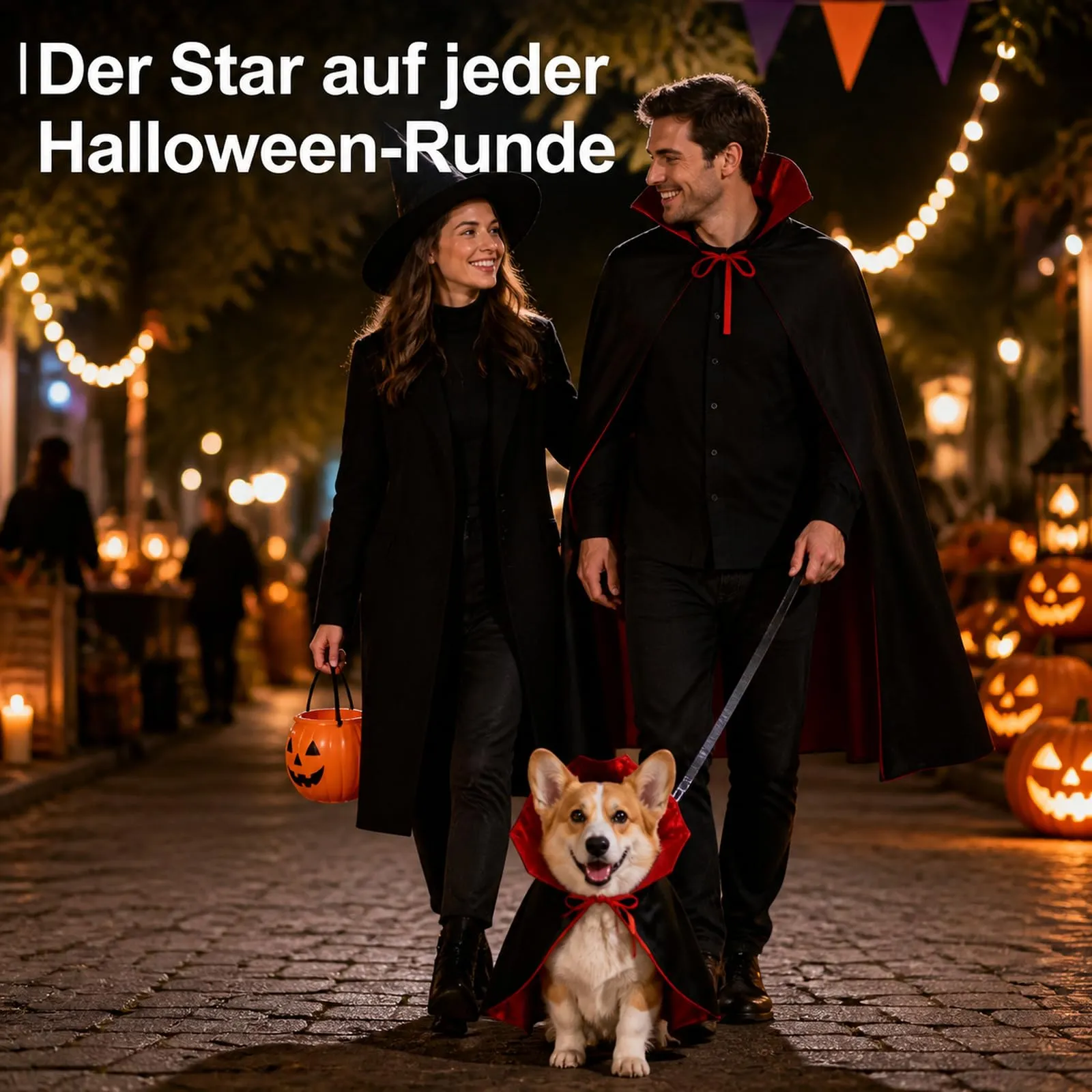 Huanmin Costume Halloween Vampiro Mantello Rosso Nero per Cani e Gatti, Taglia S - immagine 7