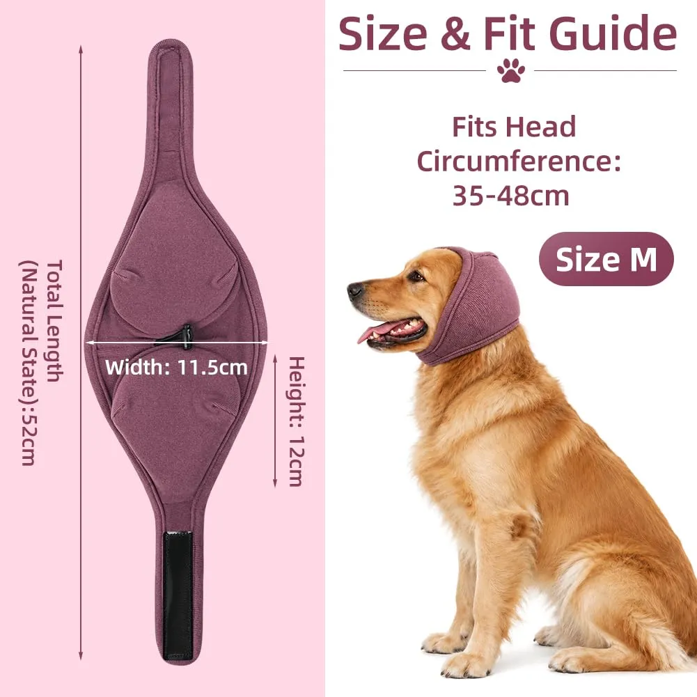 Adiwo Copriorecchie Cuffie Antirumore per Cani, Rosso Scuro, M - immagine 2