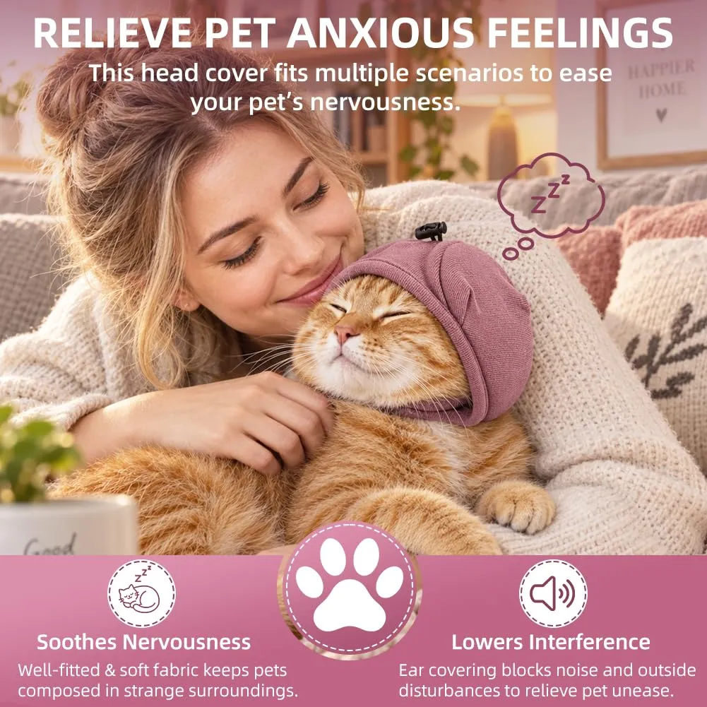 Adiwo Copriorecchie Cuffie Antirumore per Cani, Rosso Scuro, M - immagine 5