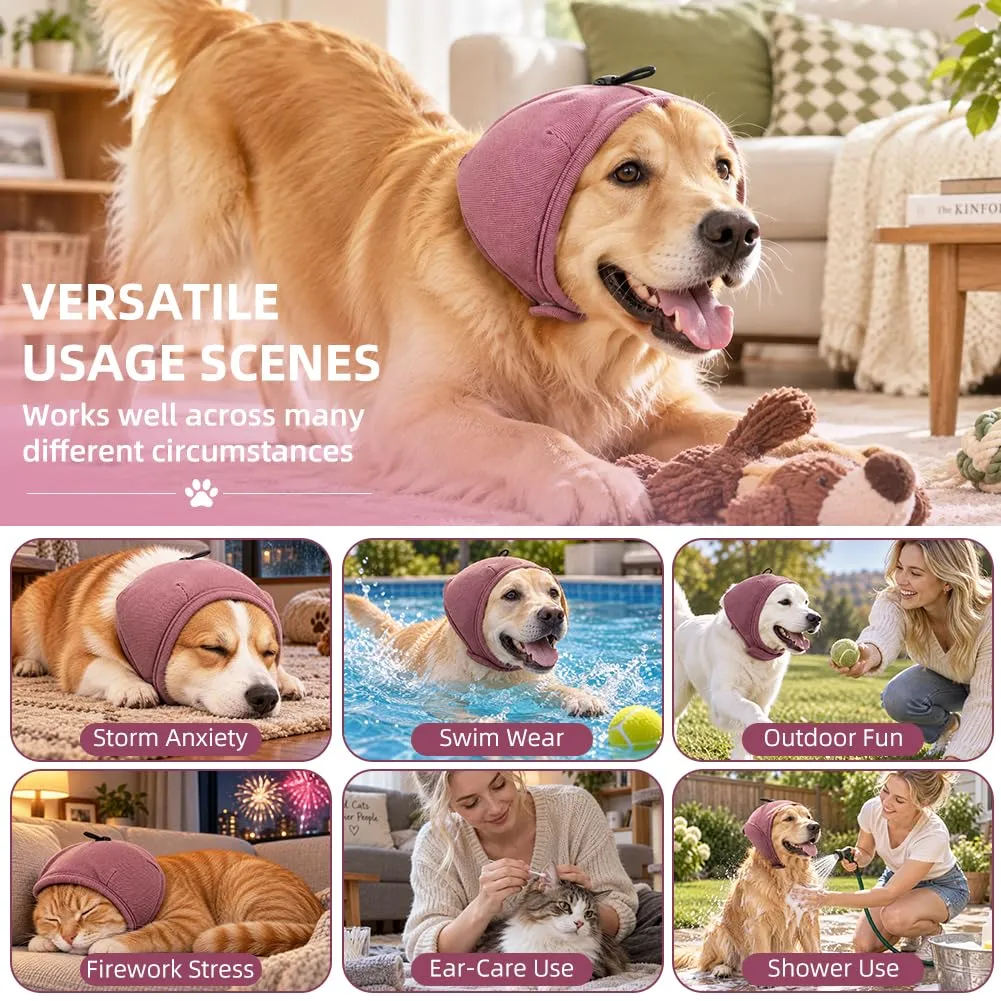 Adiwo Copriorecchie Cuffie Antirumore per Cani, Rosso Scuro, M - immagine 7