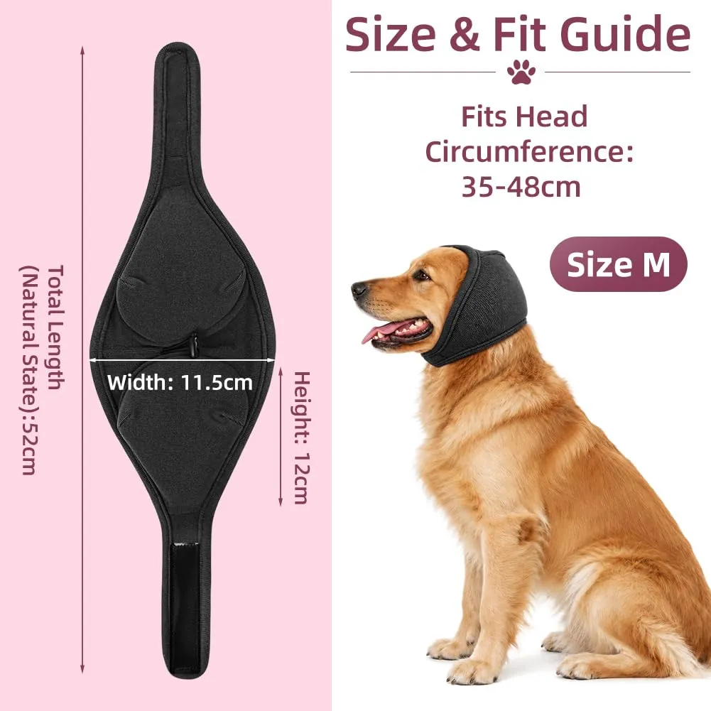 Adiwo Copriorecchie Antirumore per Cani, Grigio-Nero, M - immagine 2