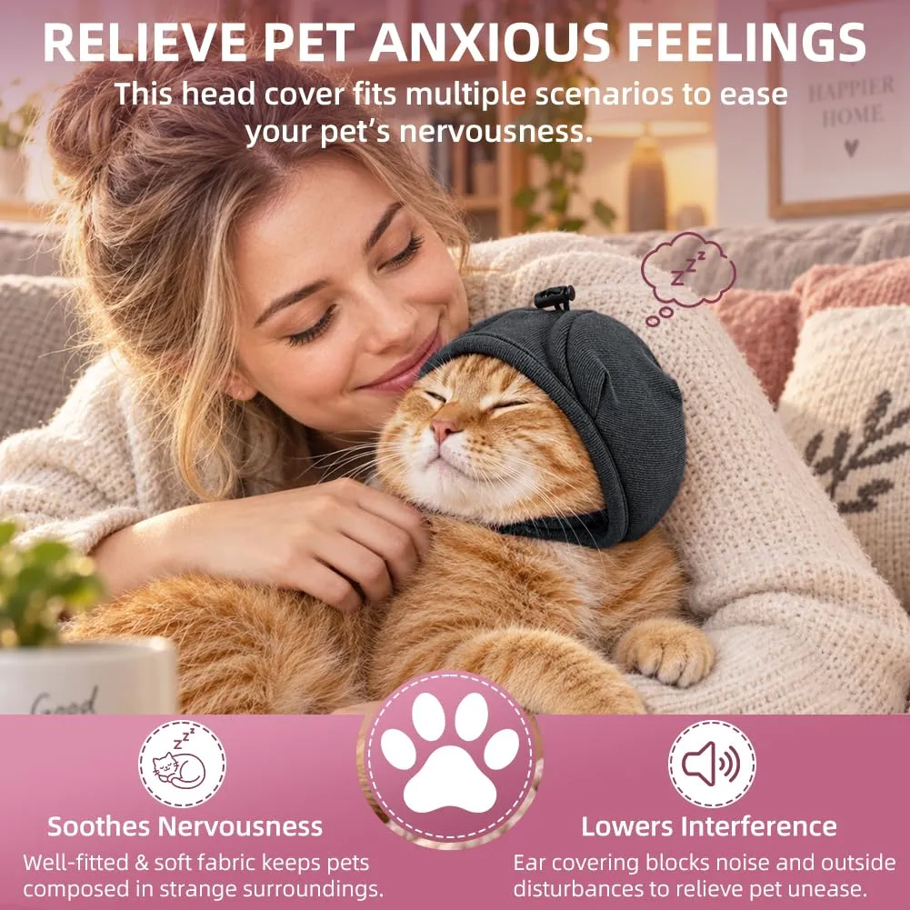 Adiwo Copriorecchie Antirumore per Cani, Grigio-Nero, M - immagine 5
