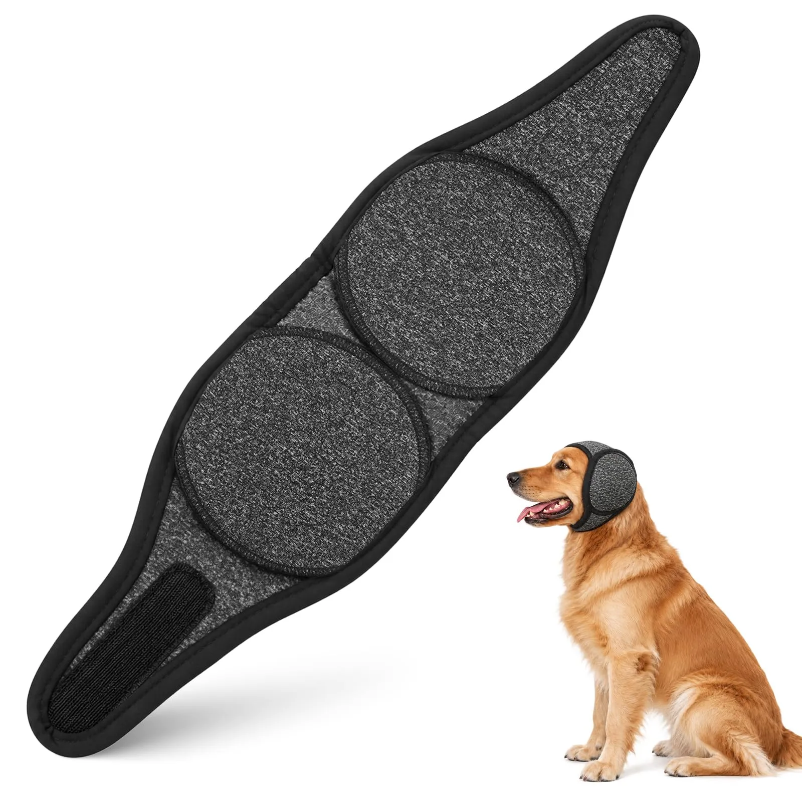 Adiwo Copriorecchie Antirumore per Cani, Grigio Scuro, M - immagine 1