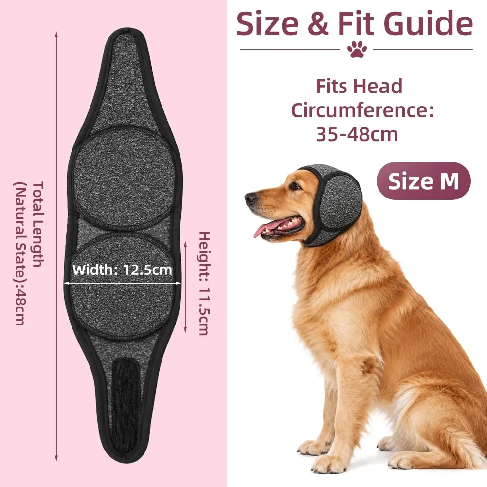 Adiwo Copriorecchie Antirumore per Cani, Grigio Scuro, M - immagine 2