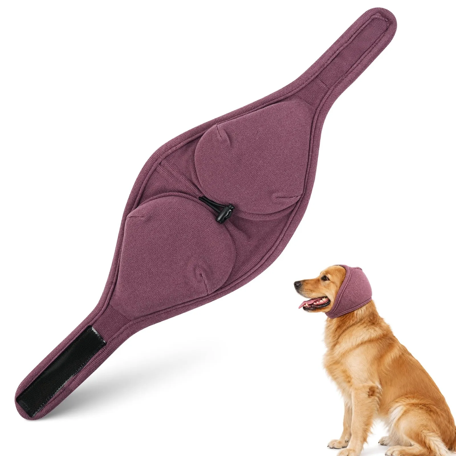 Adiwo Copriorecchie Antirumore per Cani, Rosso Scuro, S - immagine 1