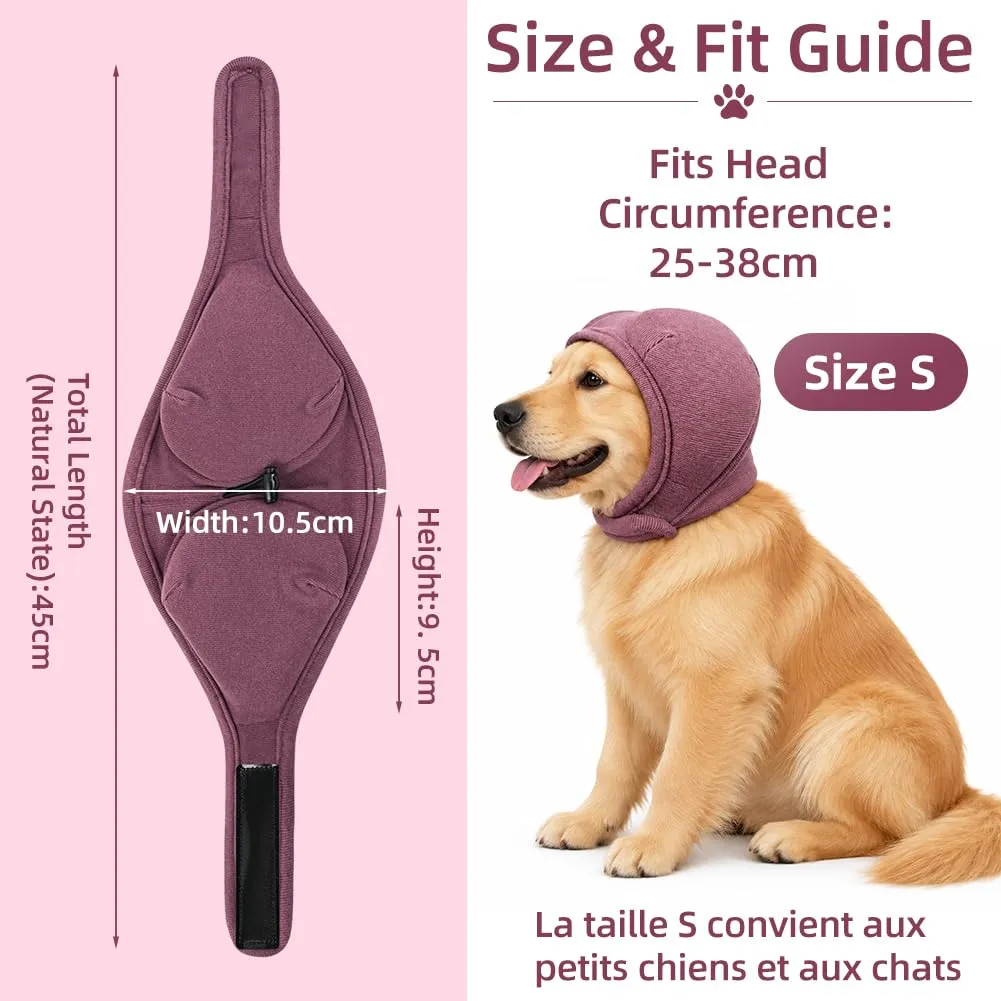Adiwo Copriorecchie Antirumore per Cani, Rosso Scuro, S - immagine 2