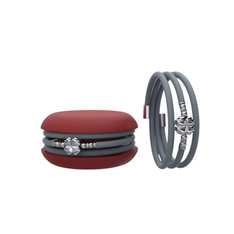 Too Late Macaron Bracciale Donna in Caucciù con Charm Cuore Stella o Quadrifoglio, Made in Italy - immagine 1