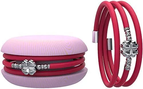 Too Late Macaron Bracciale Charm Donna in Caucciù con Simbolo Cuore Stella Quadrifoglio - Made in Italy - immagine 1
