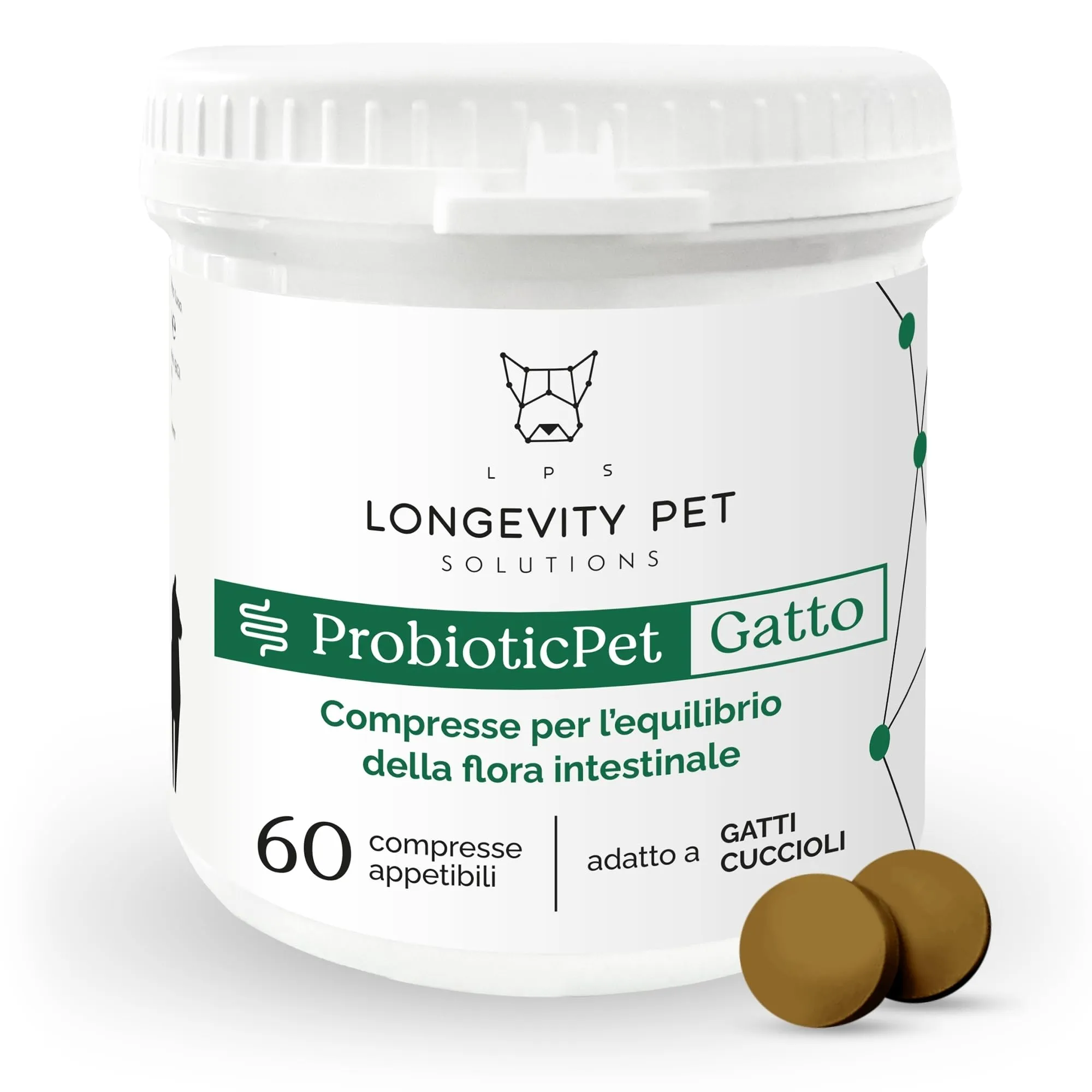 LPS ProbioticPet Gatto Fermenti Lattici e Probiotici, 60 Compresse - immagine 1