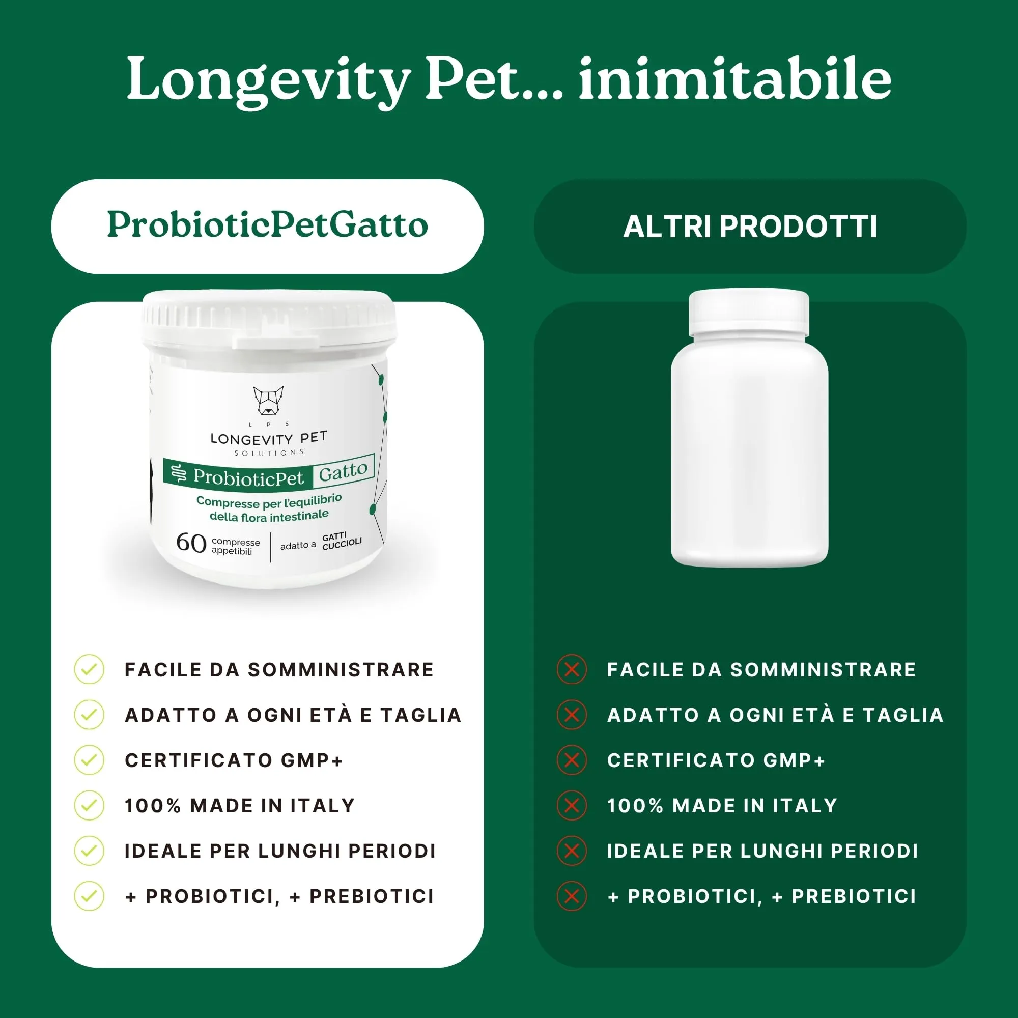 LPS ProbioticPet Gatto Fermenti Lattici e Probiotici, 60 Compresse - immagine 7