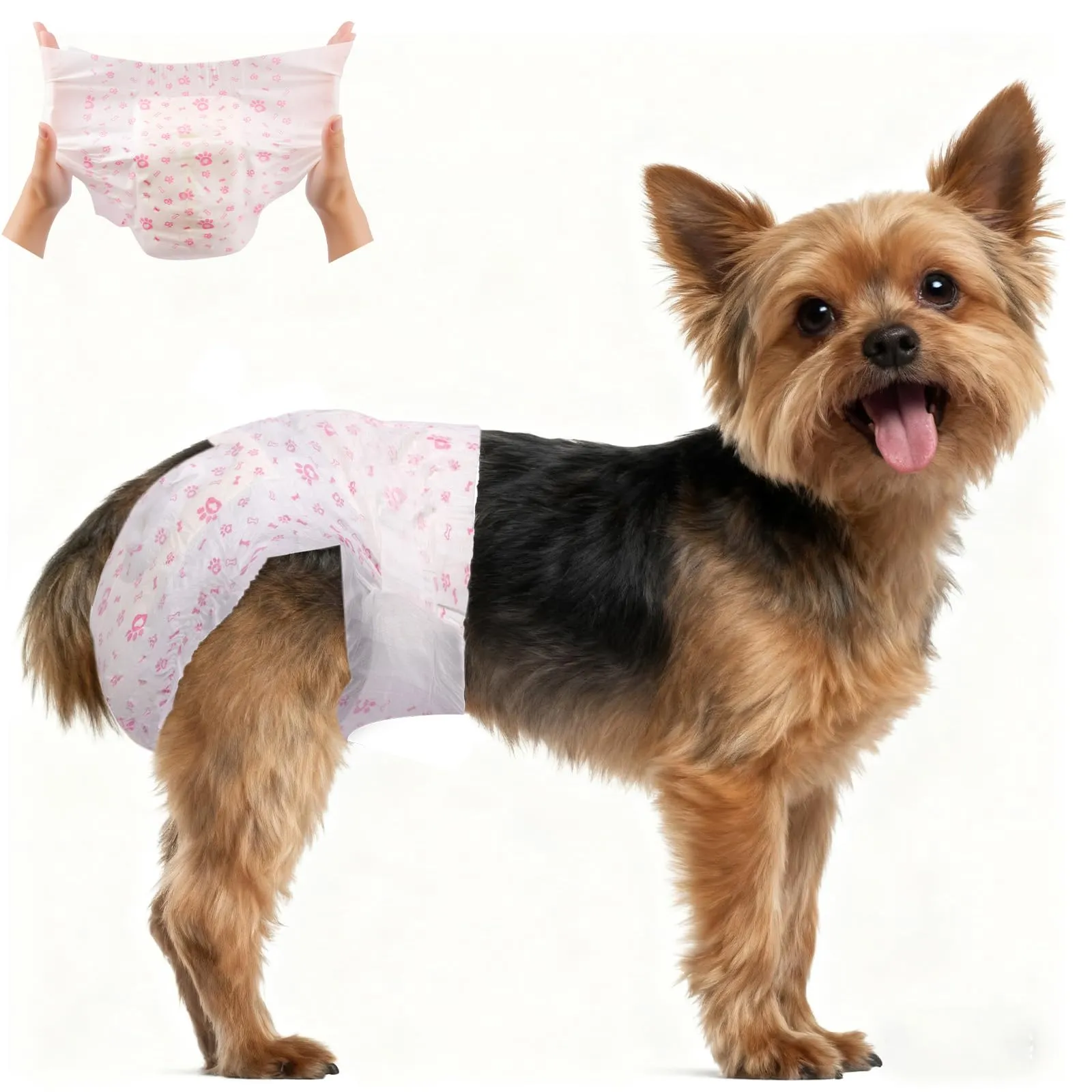 AUYAO Pannolini Monouso per Cani con Indicatore di Umidità e Patch Adesiva, Super Assorbenti, M, confezione da 20 - immagine 1