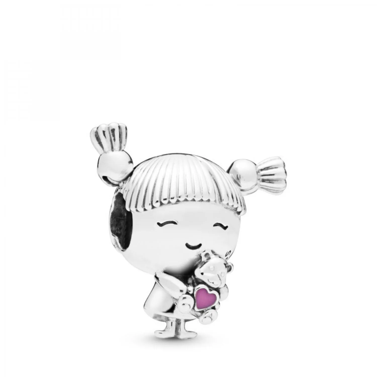 Pandora Icons Ciondolo con Bambina in Argento e Smalto Rosa - immagine 4
