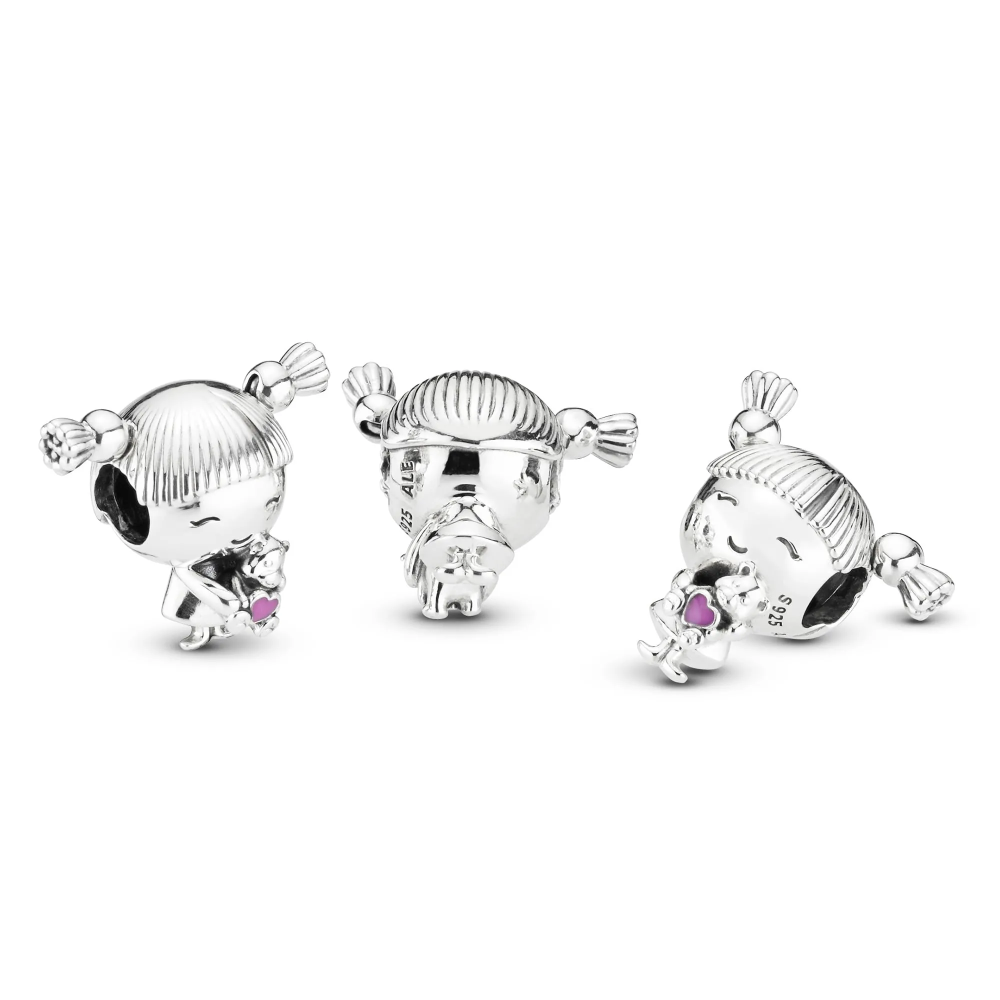 Pandora Icons Ciondolo con Bambina in Argento e Smalto Rosa - immagine 8