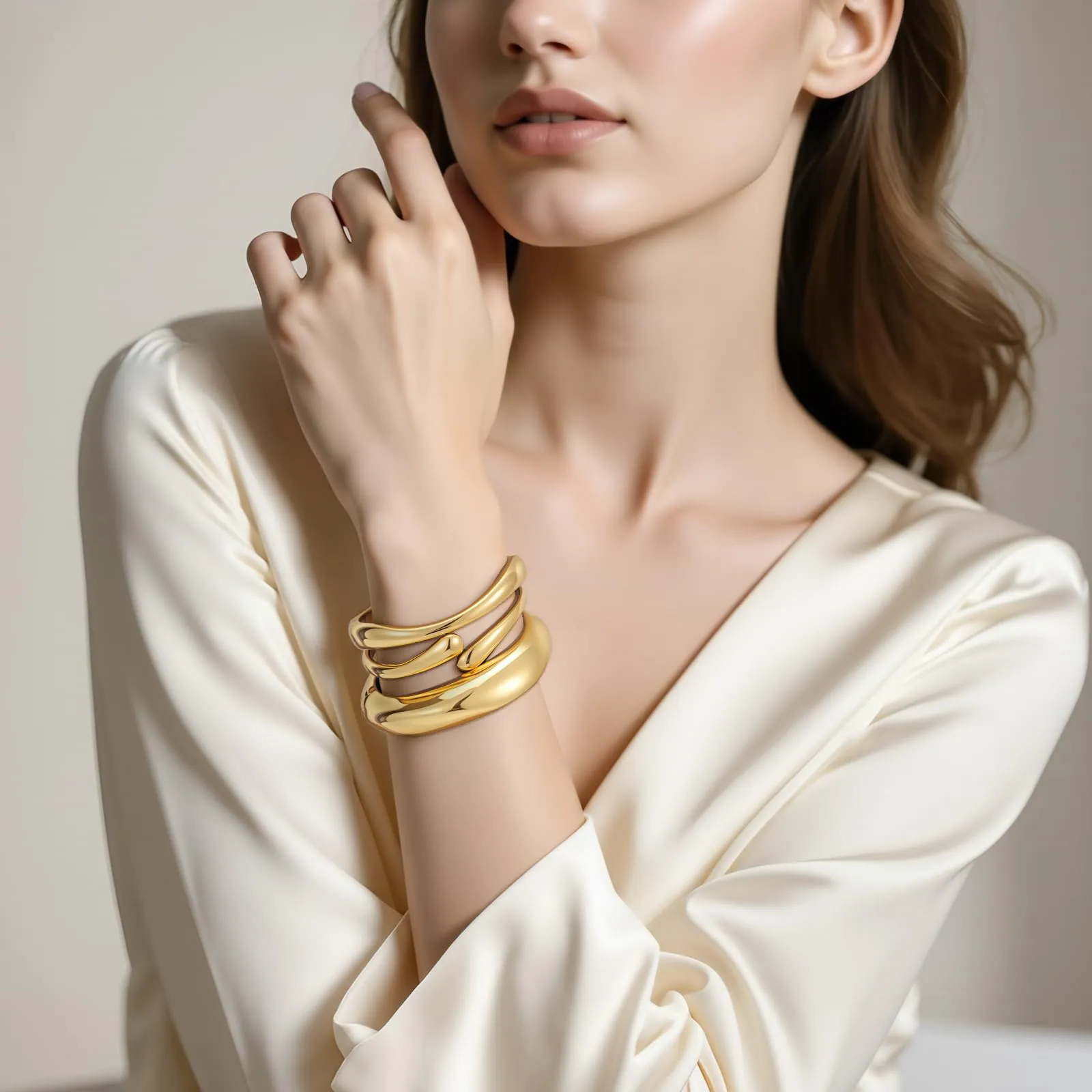 Emibele Bracciali Dorati da Donna Placcati in Oro 18K - immagine 4