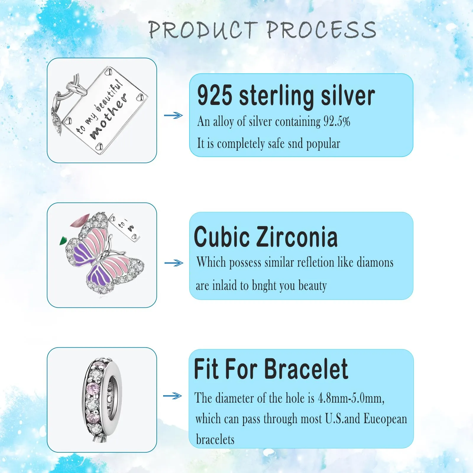 HappyStar Charm in Argento 925 per Braccialetti Europei e Collane - immagine 3
