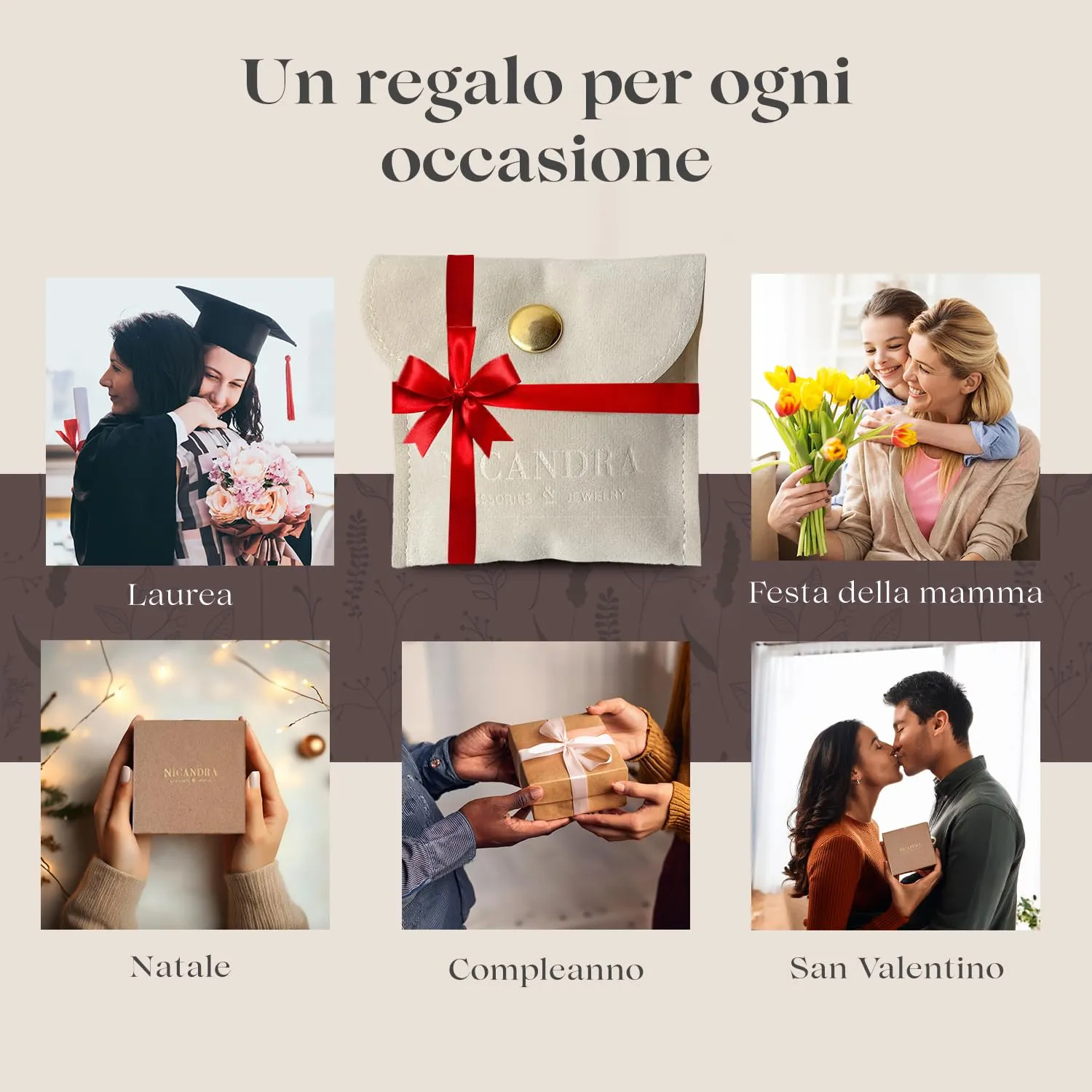 NICANDRA Bracciale Donna e Uomo Oro con Corno e Quadrifoglio Portafortuna - immagine 8