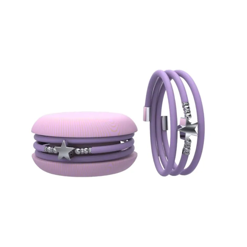 Too Late Bracciale Macaron Donna in Caucciù con Charm Cuore Stella o Quadrifoglio - Made in Italy - immagine 1