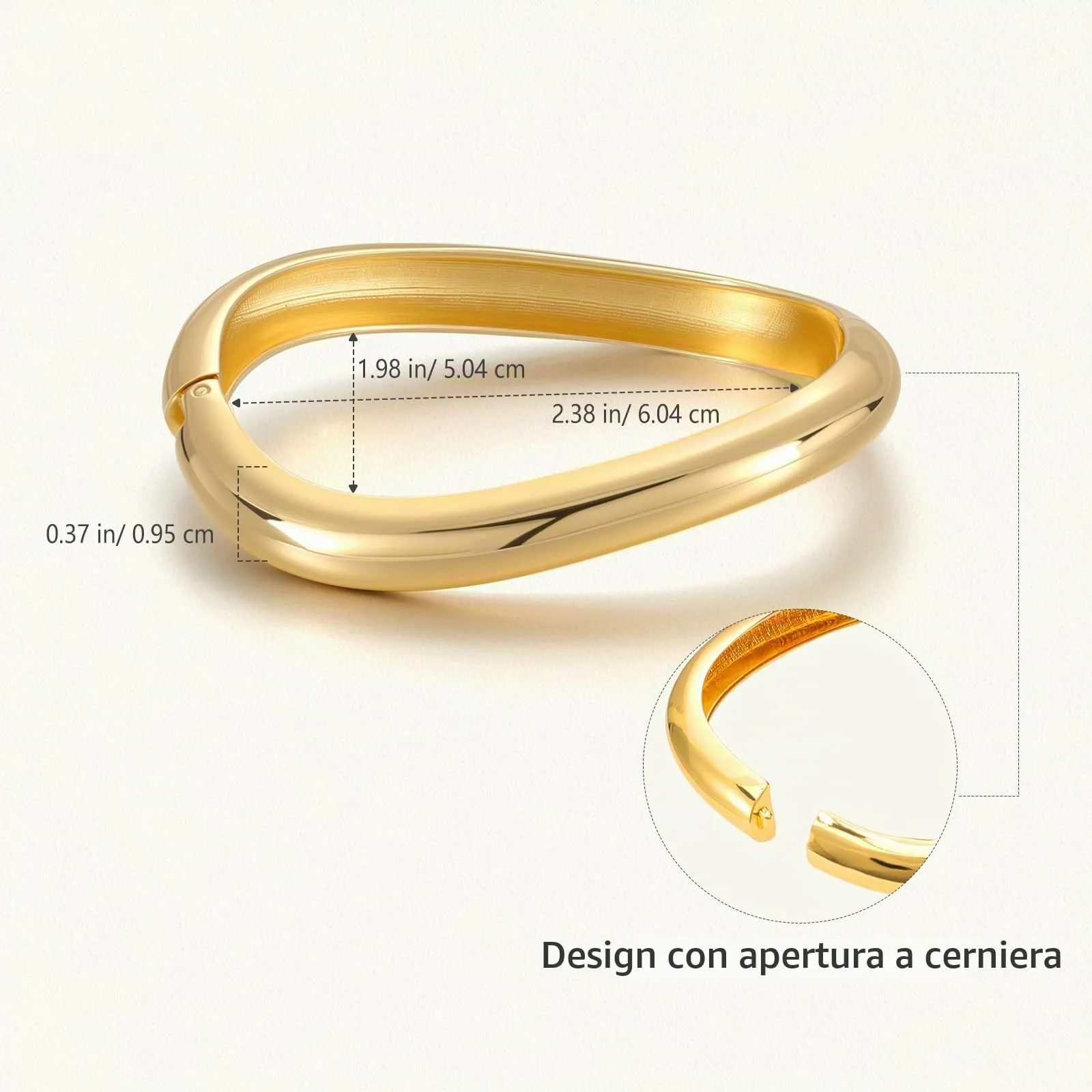 Emibele Bracciali Dorati da Donna, 3 Pezzi, Chunky Irregolari - immagine 8