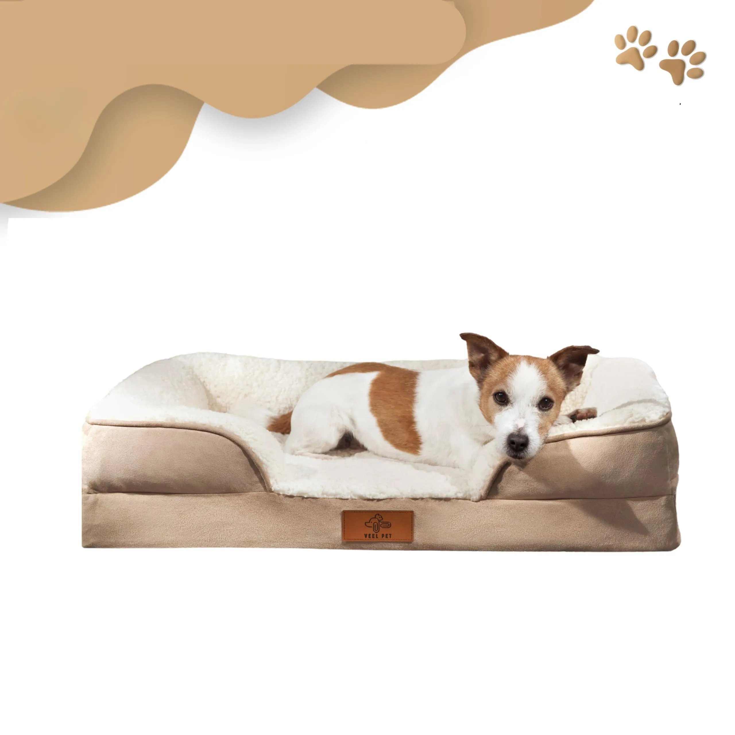 VEEL PET Cuccia Ortopedica per Cani con Fodera Impermeabile Lavabile, Large - immagine 2