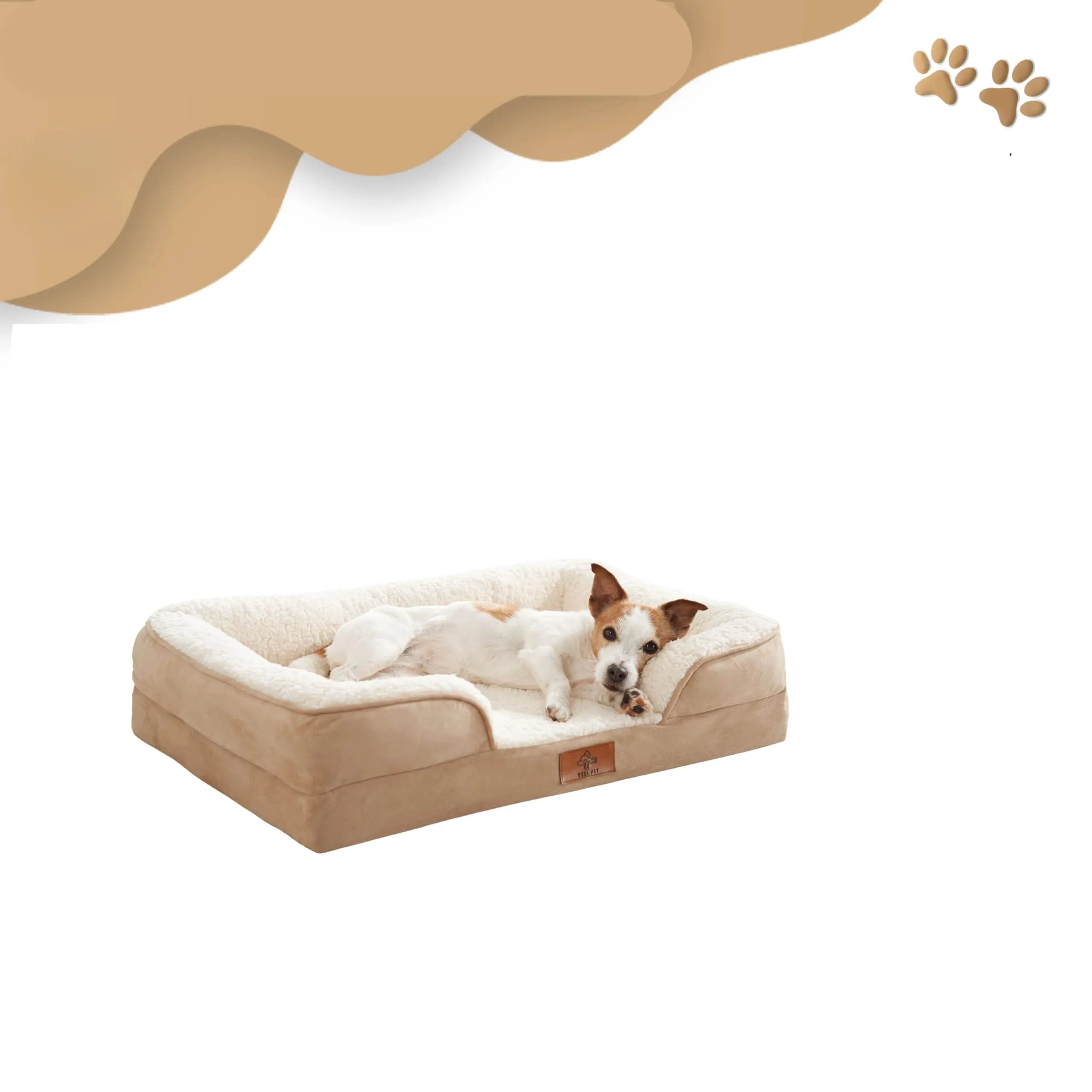 VEEL PET Cuccia Ortopedica per Cani con Fodera Impermeabile Lavabile, Large - immagine 3