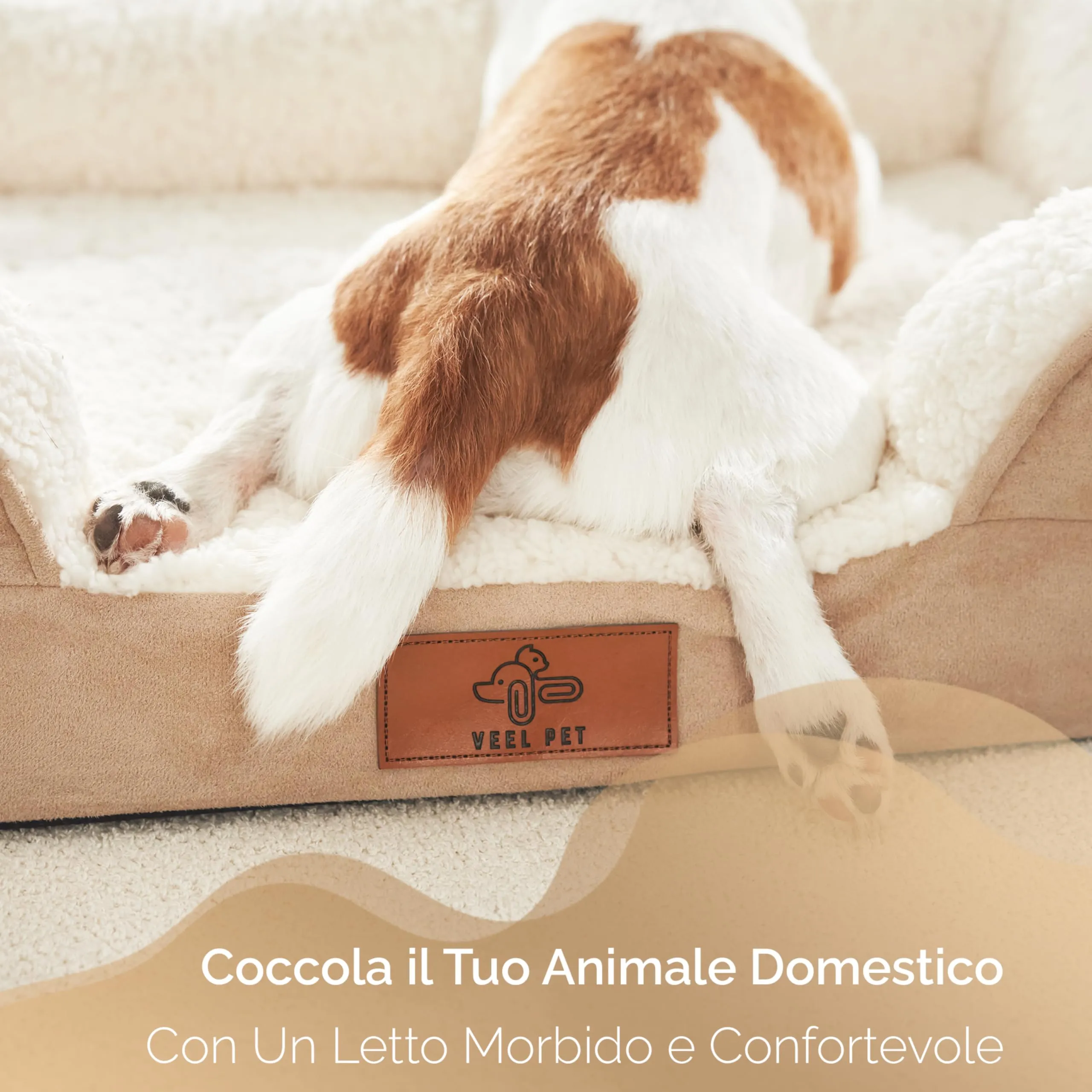 VEEL PET Cuccia Ortopedica per Cani con Fodera Impermeabile Lavabile, Large - immagine 5