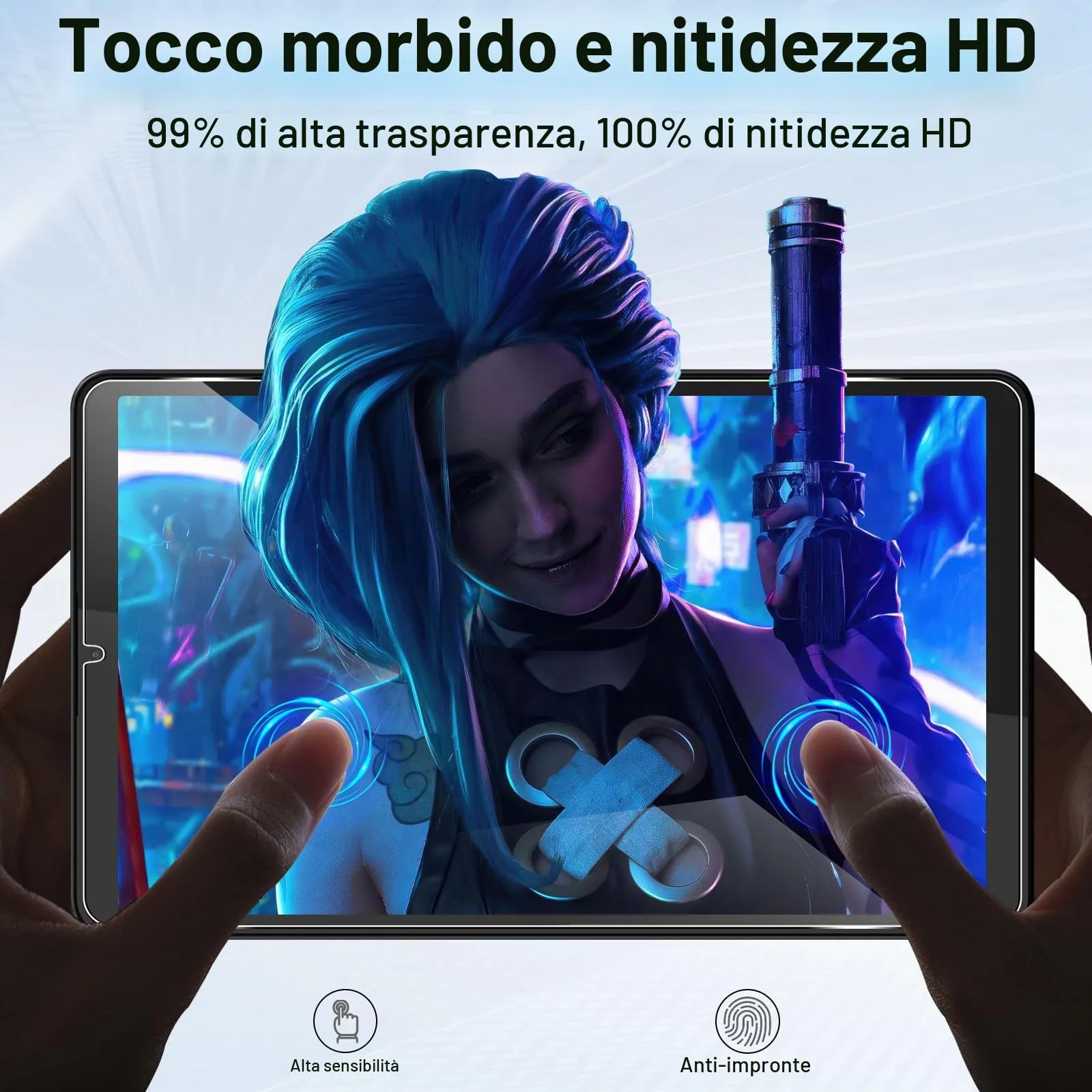 ELYCO Pellicola Protettiva in Vetro Temperato per Lenovo Tab One/Tab K9 8.7 Pollici - immagine 6