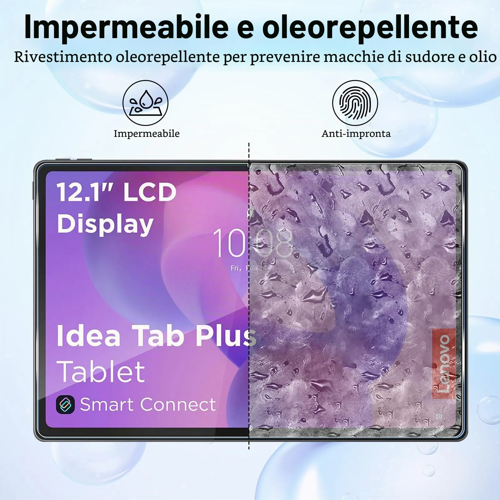 ELYCO Pellicola Protettiva in Vetro Temperato per Lenovo Idea Tab Plus/Tab Plus Gen 2 12.1" - immagine 3