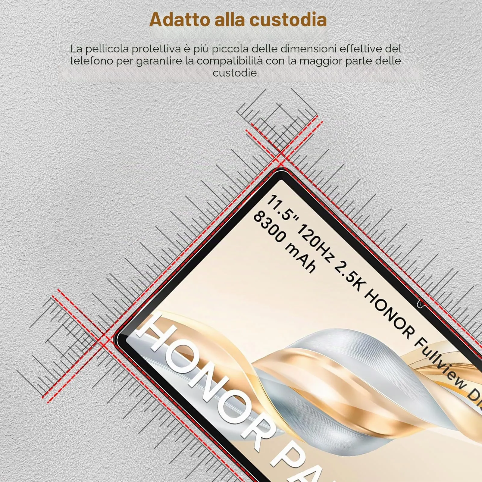 ELYCO Pellicola Protettiva in Vetro Temperato per Honor Pad X9A/X9 11.5 Pollici - immagine 7