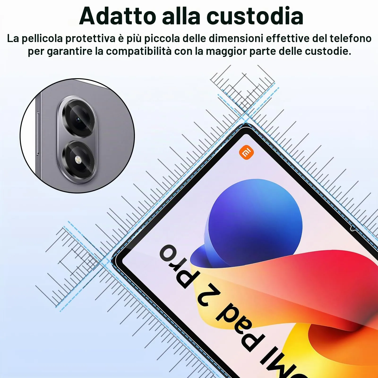 ELYCO Pellicola Protettiva in Vetro Temperato per Xiaomi Redmi Pad 2 Pro / POCO Pad M1 12.1 Pollici - immagine 8