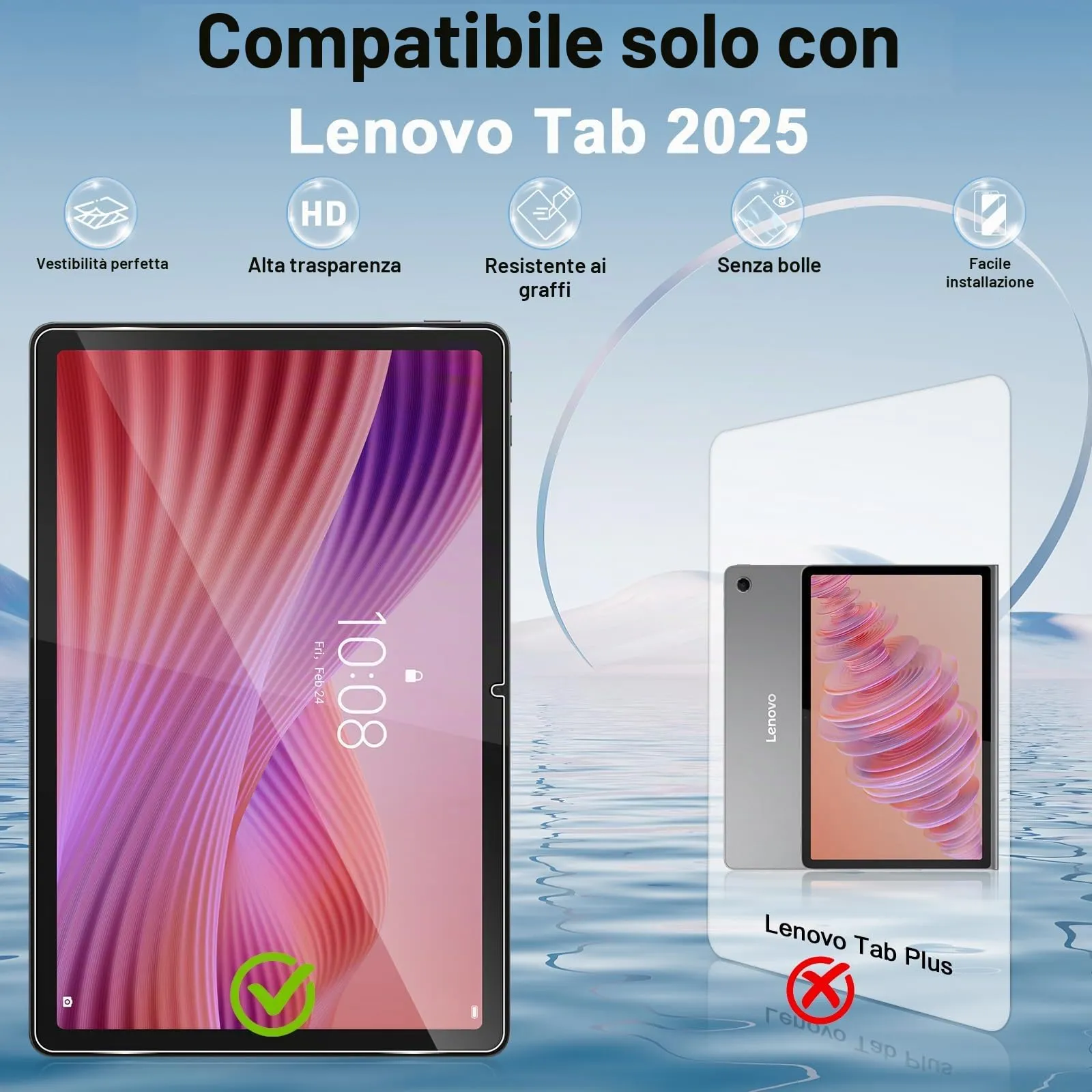 ELYCO Pellicola Protettiva in Vetro Temperato per Lenovo Tab 2025 TB311FU/TB311XU 10.1 Pollici - immagine 2