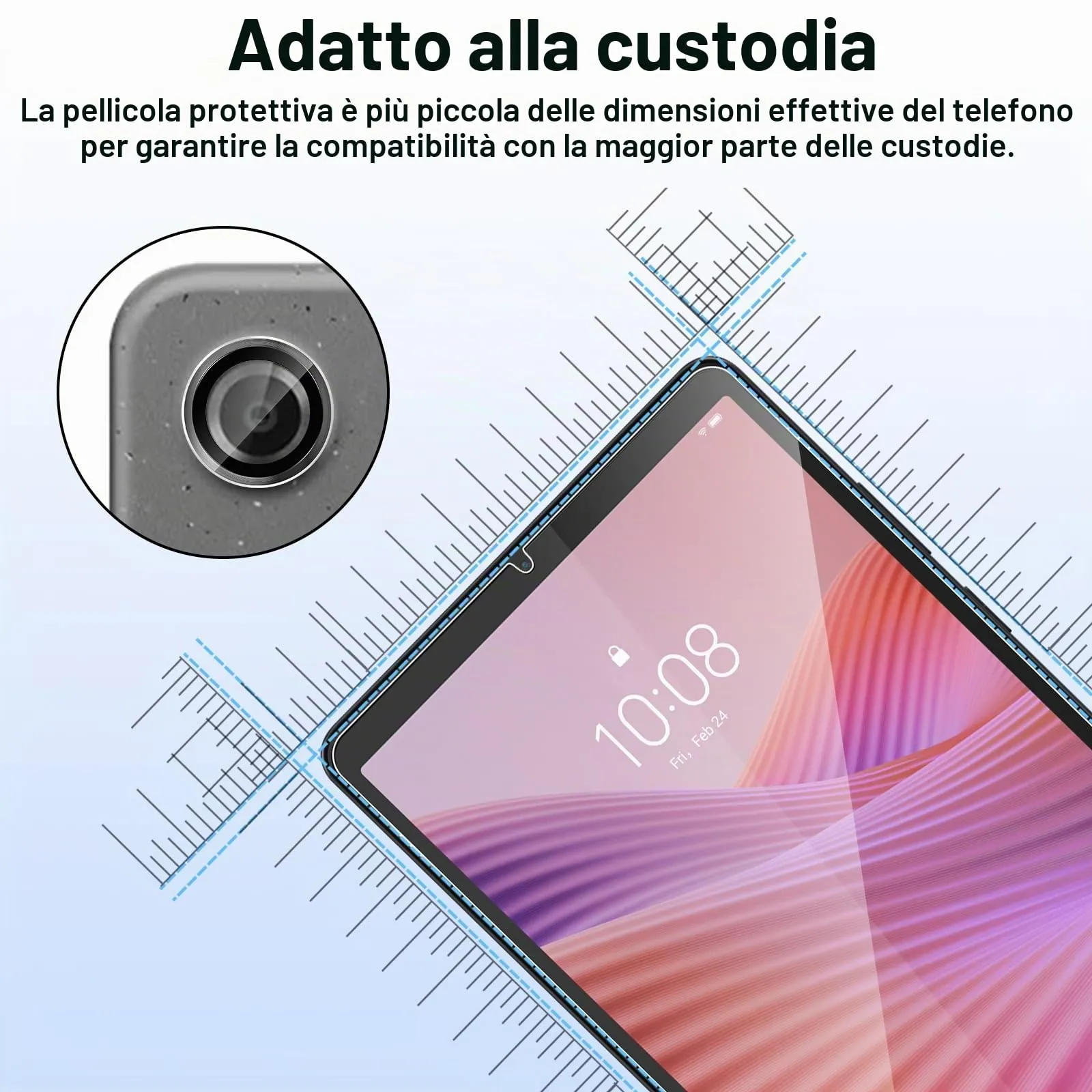 ELYCO Pellicola Protettiva in Vetro Temperato per Lenovo Tab One / Tab K9 8.7 Pollici - immagine 7