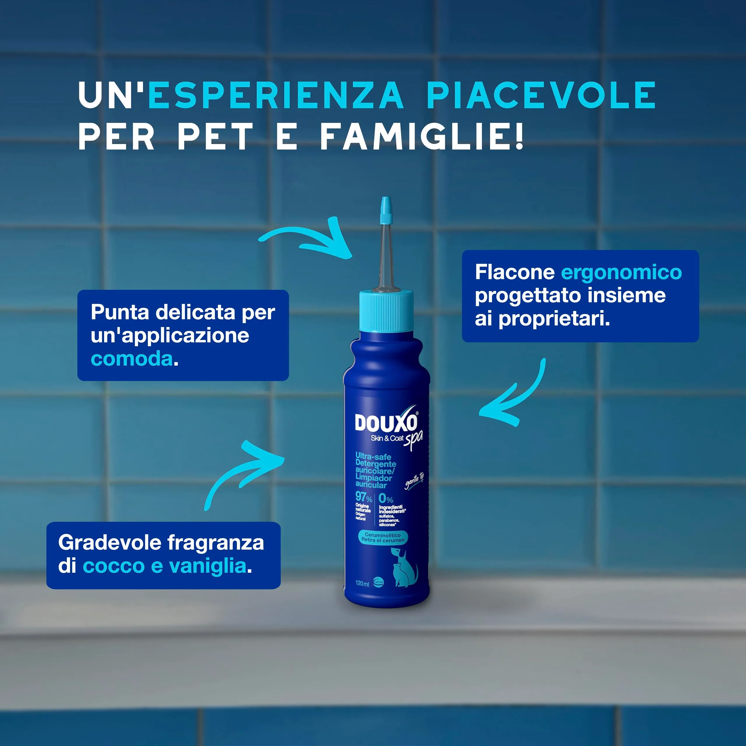 DOUXO Skin & Coat SPA Detergente per Orecchie Cani e Gatti, 120ml - immagine 5