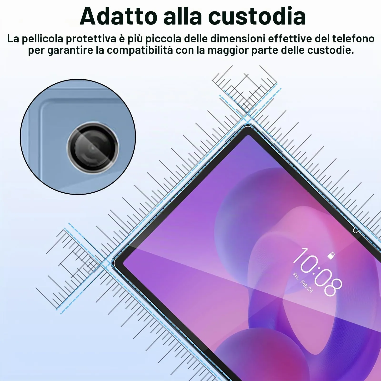 ELYCO Pellicola Protettiva in Vetro Temperato per Lenovo Idea Tab 11 Pollici - immagine 7