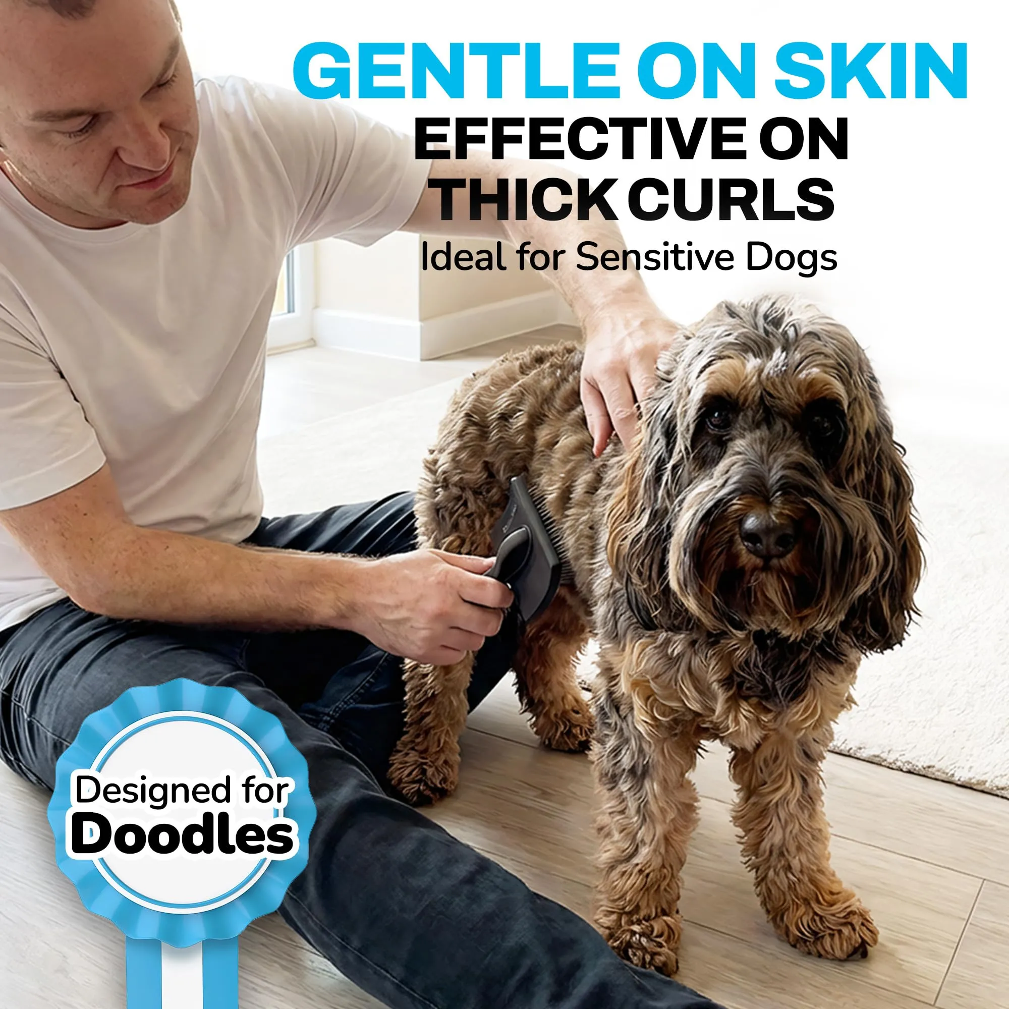 The Doodle Brush Cardatore per Cani Pelo Lungo, Perni Extra Lunghi - immagine 5