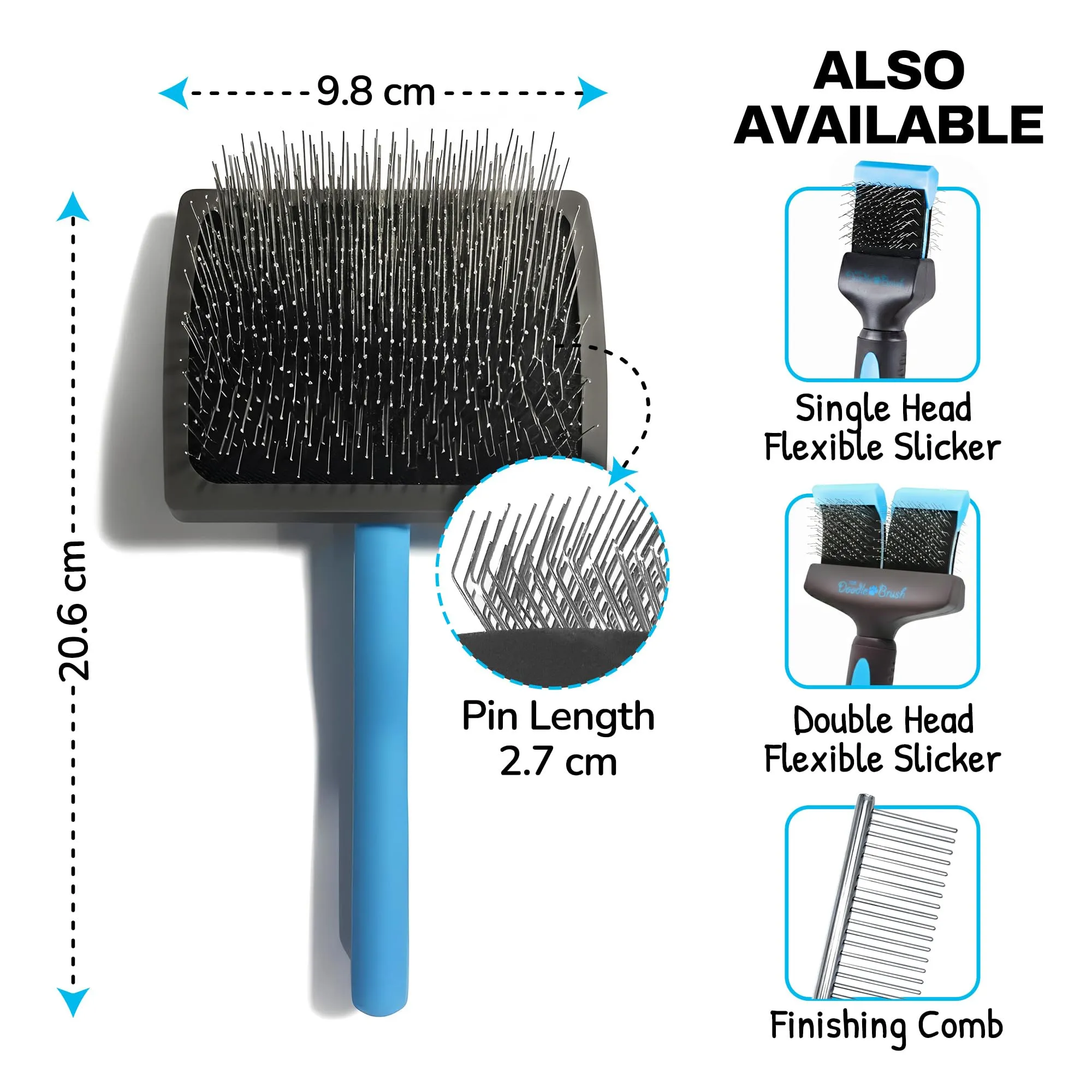 The Doodle Brush Cardatore per Cani Pelo Lungo, Perni Extra Lunghi - immagine 8