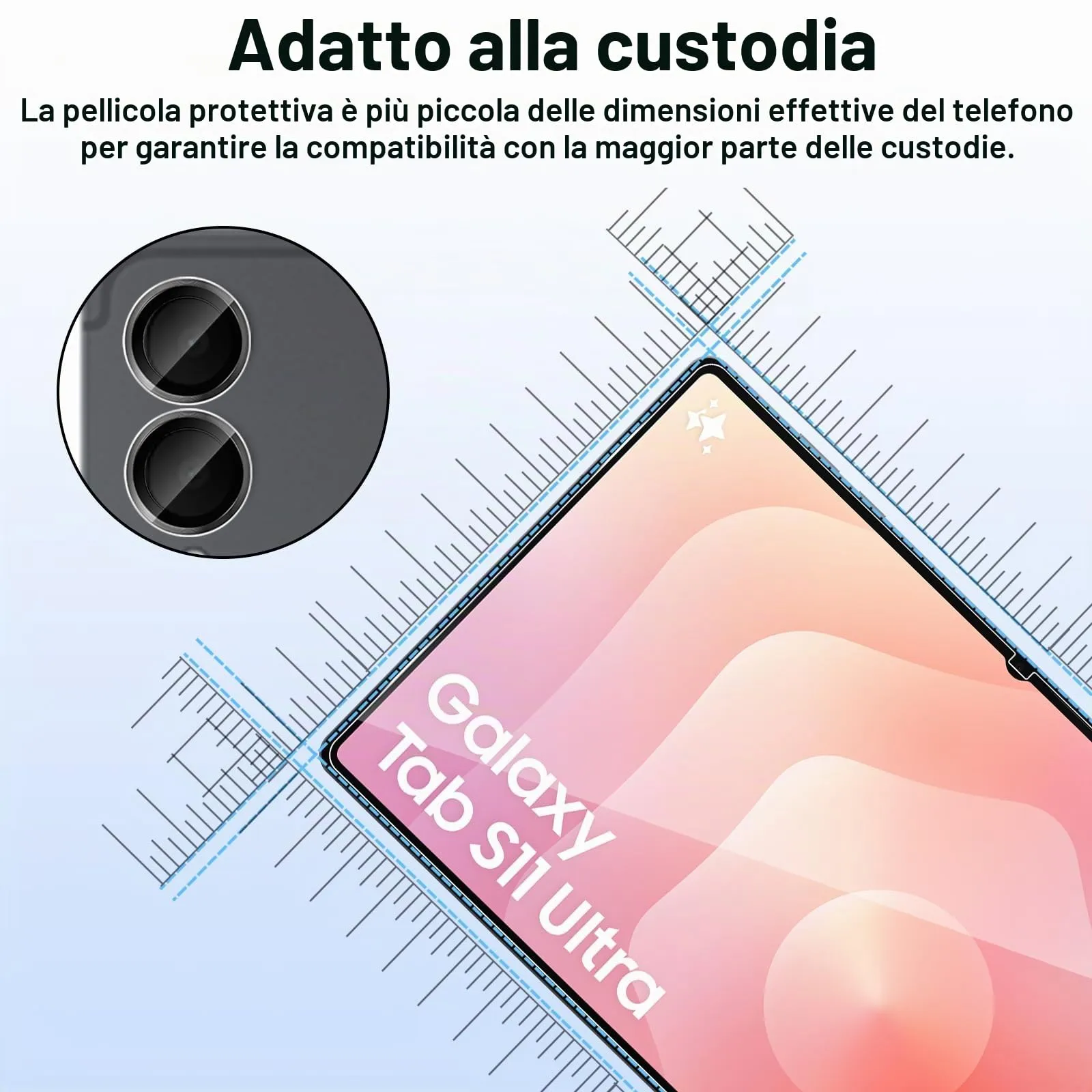 ELYCO Pellicola Protettiva in Vetro Temperato per Samsung Galaxy Tab S12 Ultra/S11 Ultra 14.6" - immagine 8