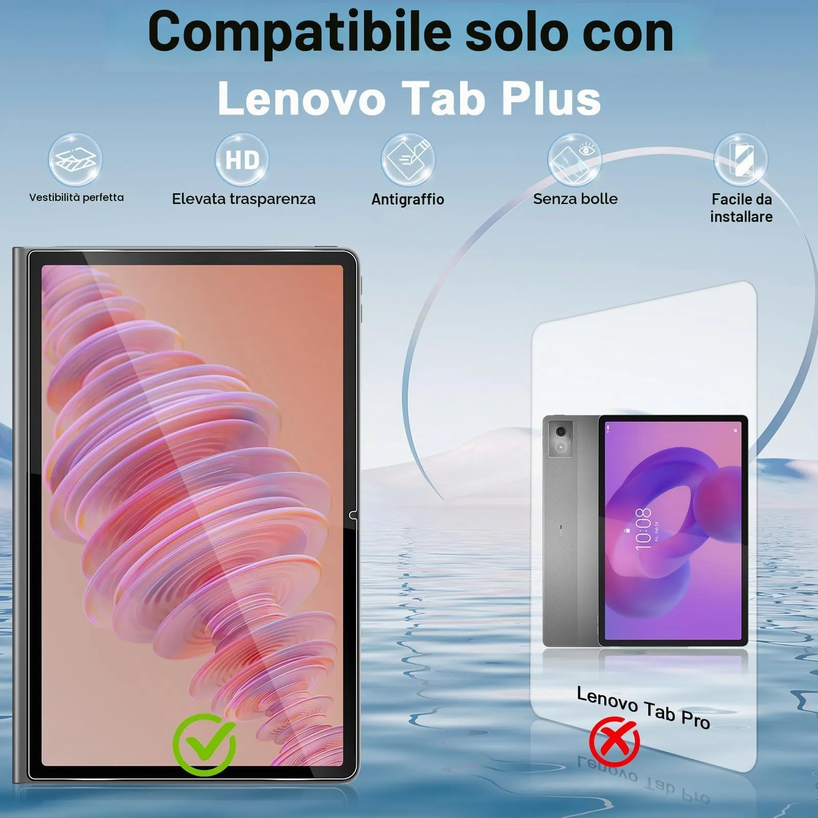 ELYCO Pellicola Protettiva in Vetro Temperato per Lenovo Tab Plus 11.5 Pollici - immagine 2