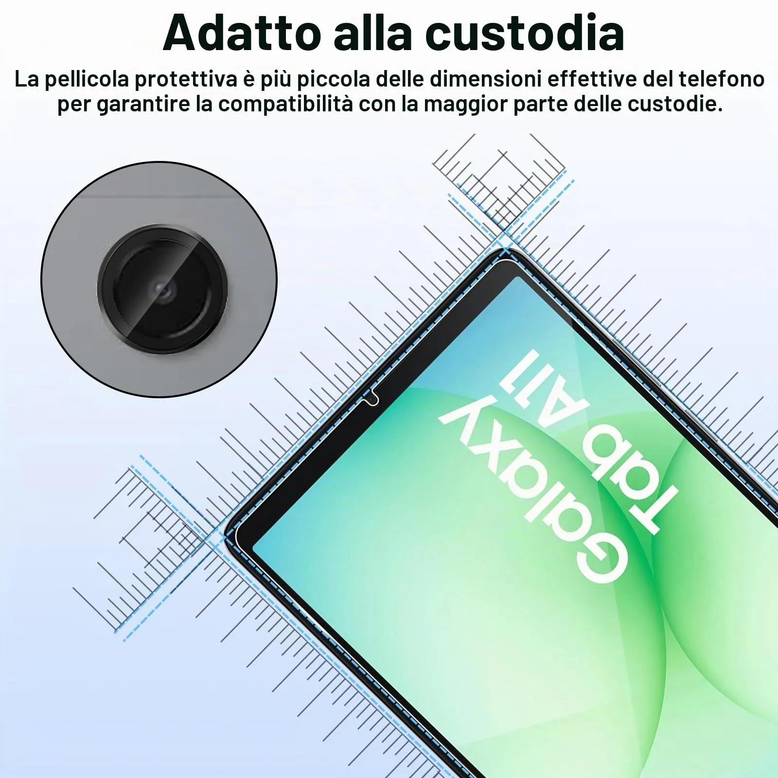 ELYCO Pellicola Protettiva in Vetro Temperato per Samsung Galaxy Tab A11 8.7 Pollici - immagine 7