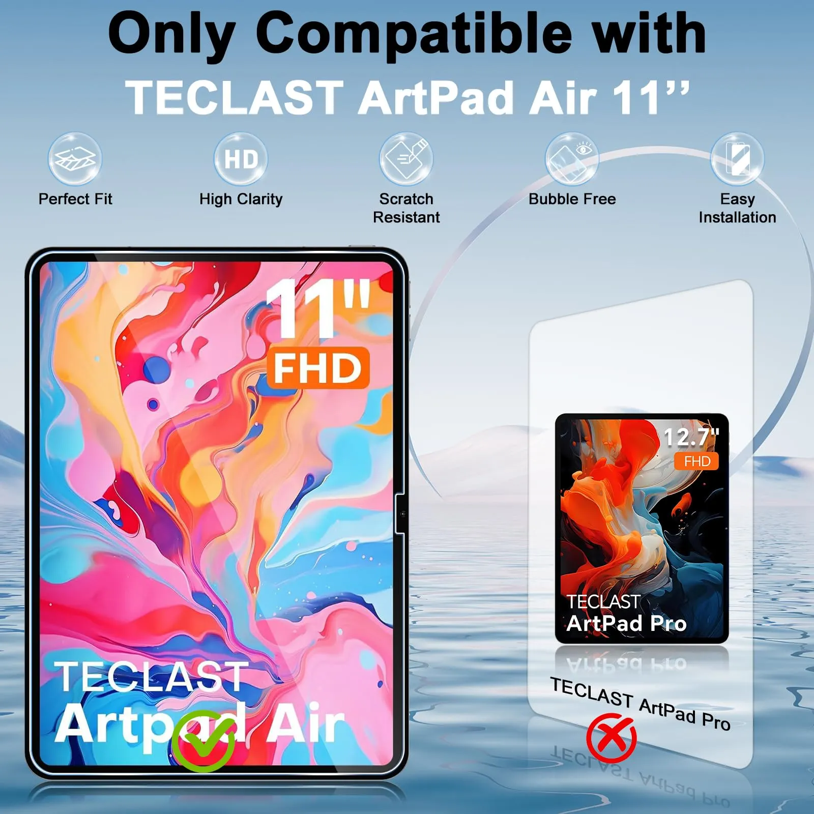 ELYCO Pellicola Protettiva in Vetro Temperato per TECLAST ArtPad Air 11 Pollici - immagine 2