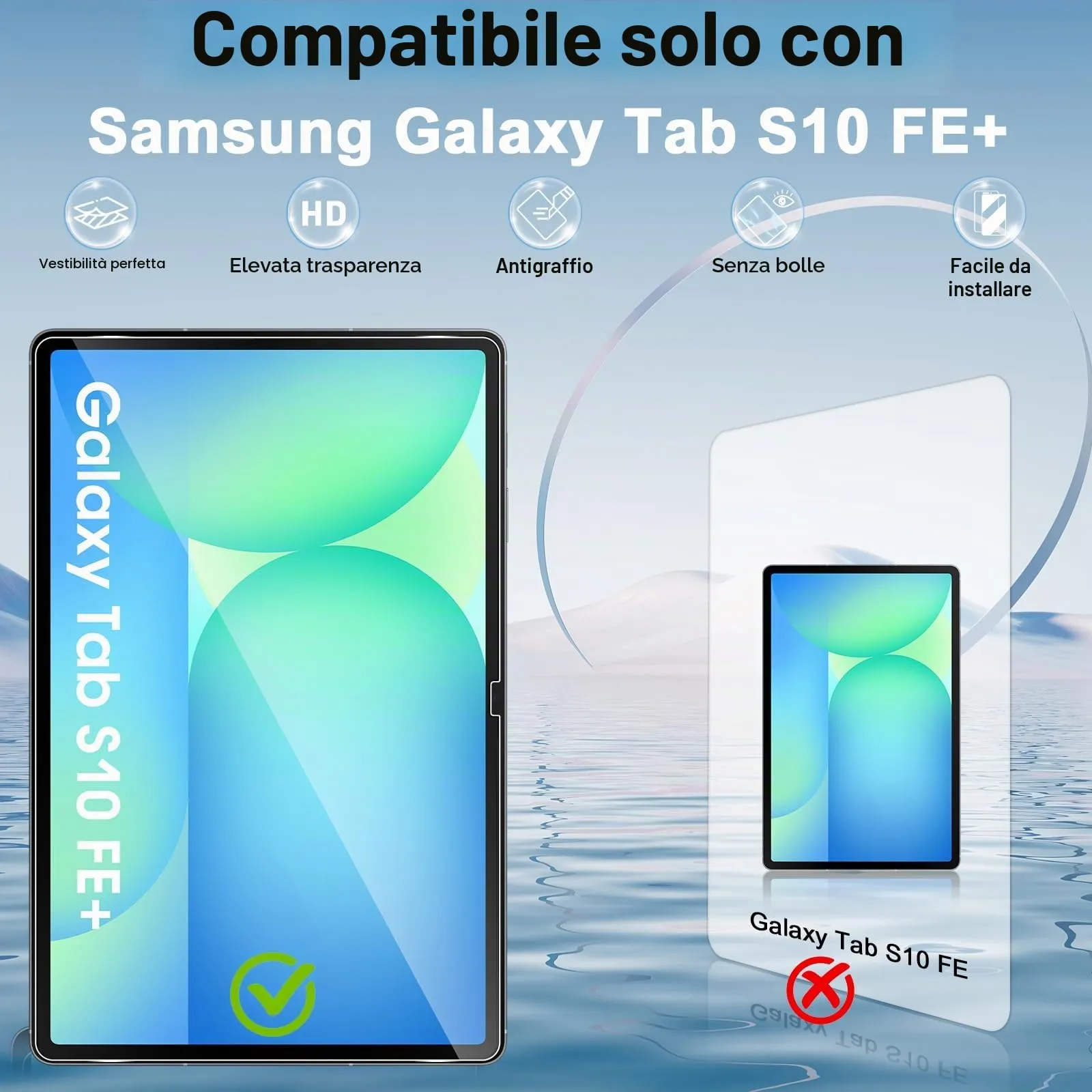 ELYCO Pellicola Protettiva in Vetro Temperato per Samsung Galaxy Tab S10 FE Plus 13.1 Pollici - immagine 2