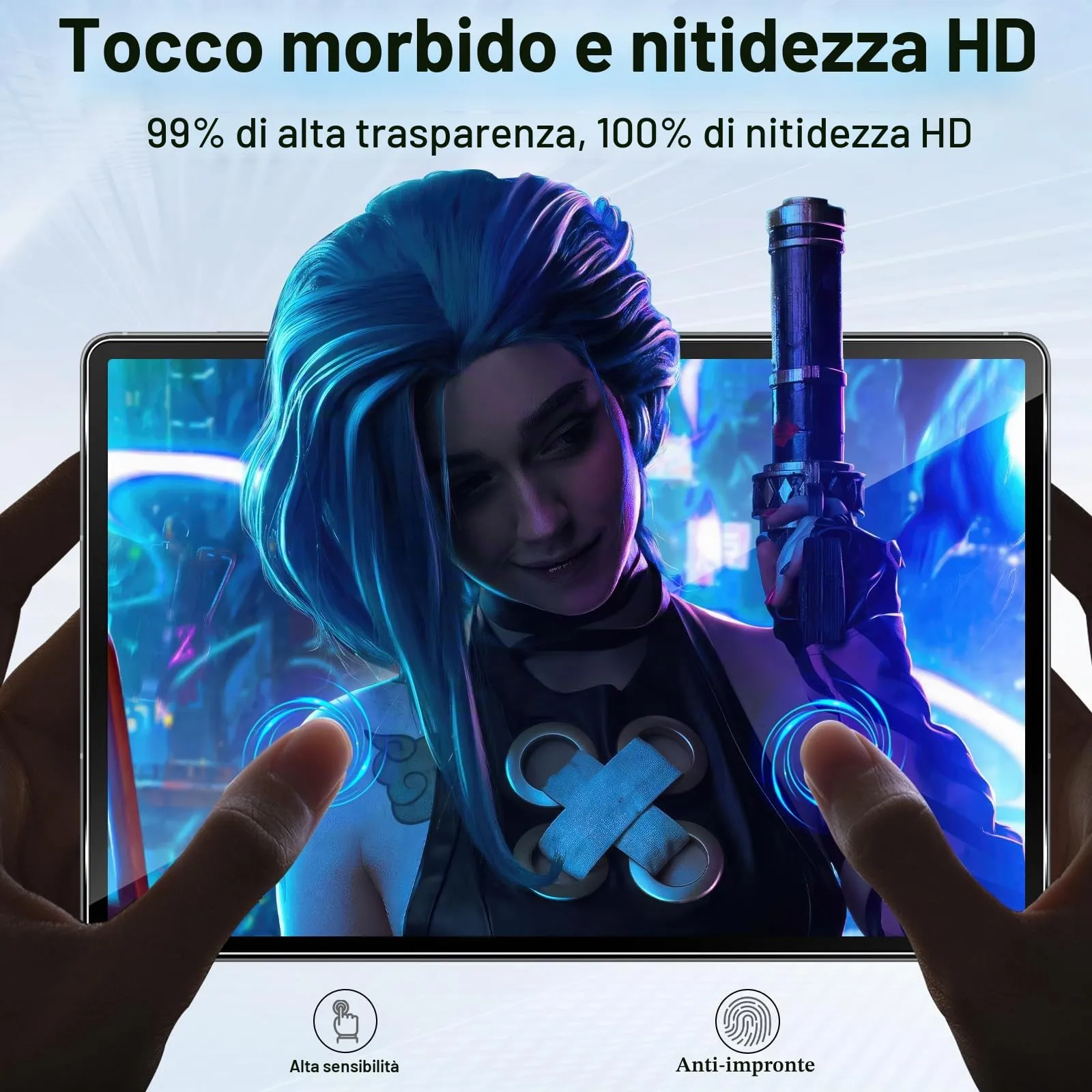 ELYCO Pellicola Protettiva in Vetro Temperato per Samsung Galaxy Tab S10 FE Plus 13.1 Pollici - immagine 6