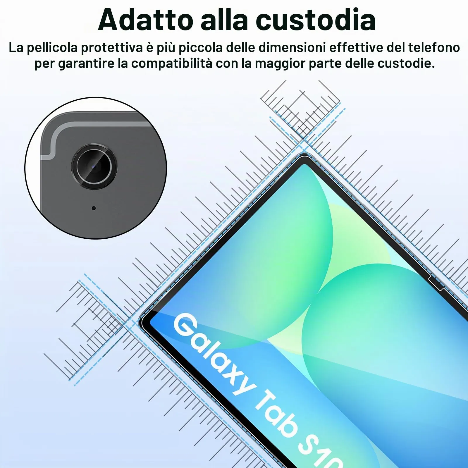 ELYCO Pellicola Protettiva in Vetro Temperato per Samsung Galaxy Tab S10 FE Plus 13.1 Pollici - immagine 8